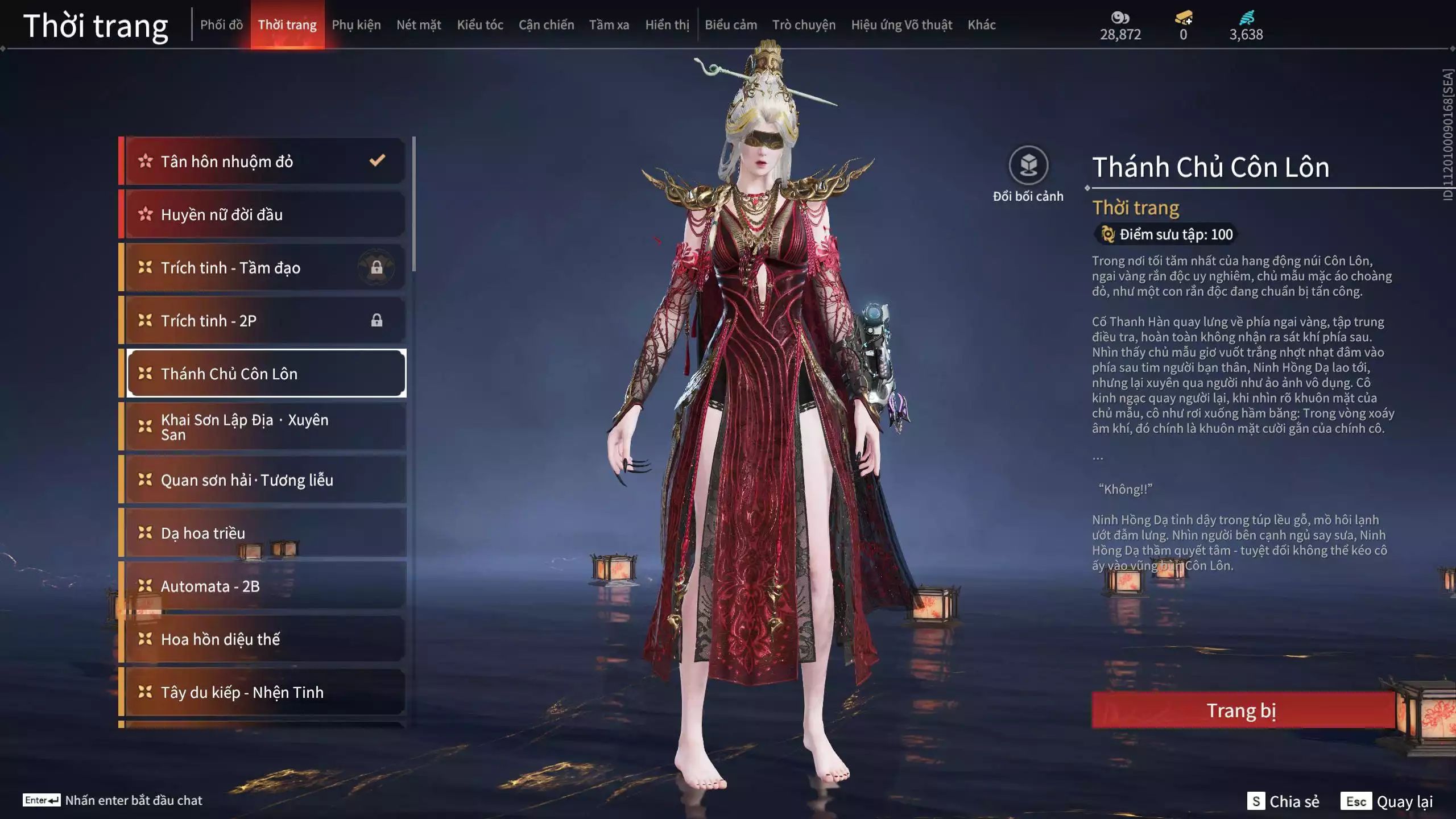 Ảnh ACC VIP MS: 010725 1 Trích Tinh: Cung-Hoa Sương Tiễn ( 1 Sao Vàng, 2 Sao Đỏ), 16 Vũ khí đỏ, 12 Trang Phục đỏ, 10 Thời Trang Bikini, 9 Phụ Kiện Hóa Hình, Nhiều Thời Trang Limited