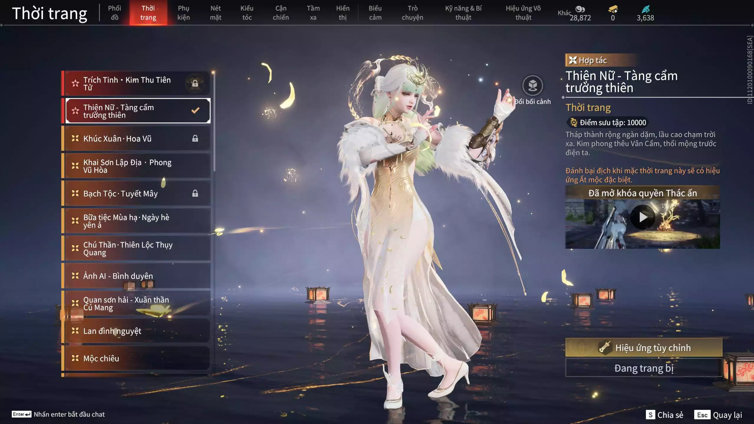 Ảnh ACC VIP MS: 010725 1 Trích Tinh: Cung-Hoa Sương Tiễn ( 1 Sao Vàng, 2 Sao Đỏ), 16 Vũ khí đỏ, 12 Trang Phục đỏ, 10 Thời Trang Bikini, 9 Phụ Kiện Hóa Hình, Nhiều Thời Trang Limited