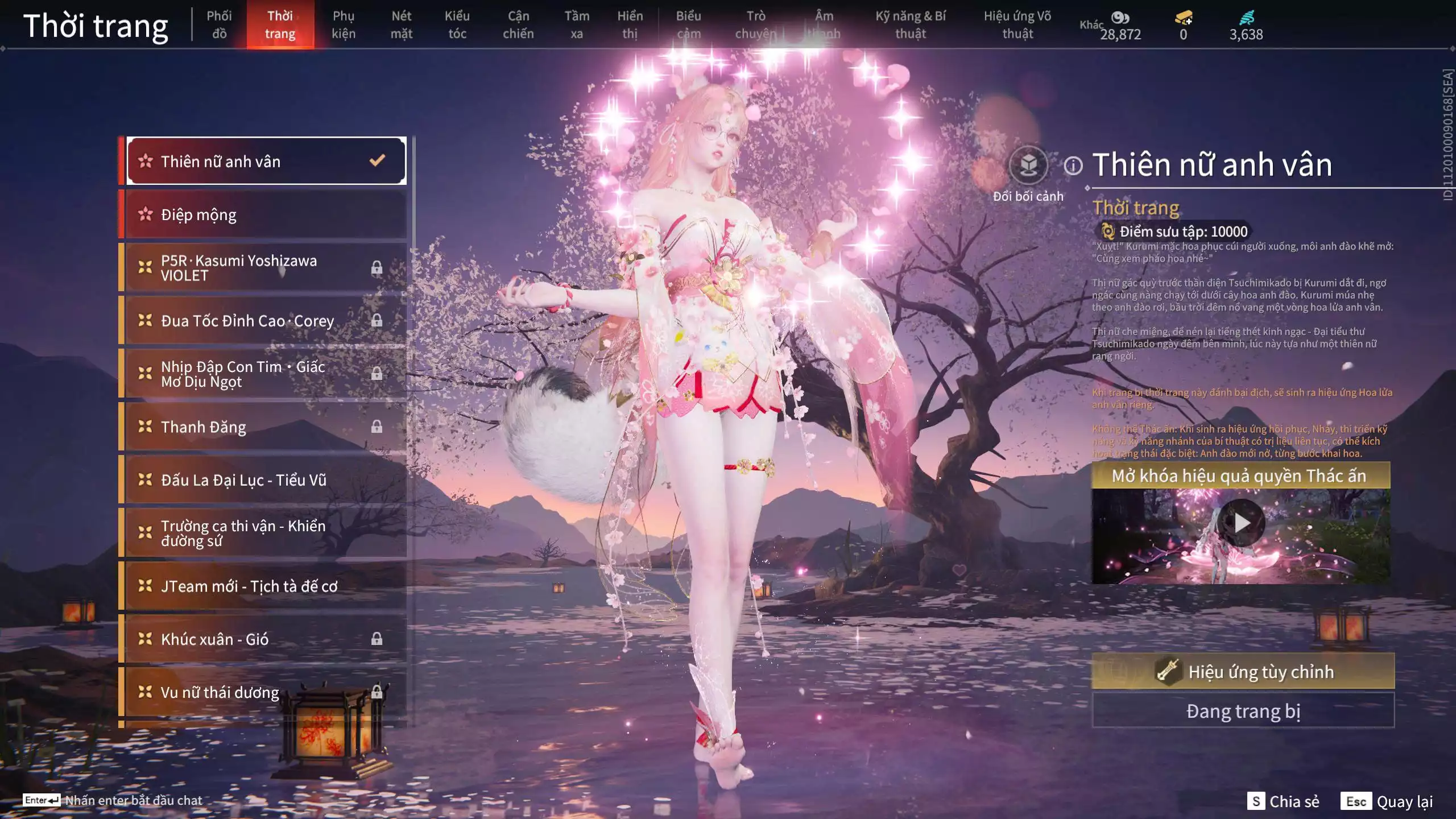 Ảnh ACC VIP MS: 010725 1 Trích Tinh: Cung-Hoa Sương Tiễn ( 1 Sao Vàng, 2 Sao Đỏ), 16 Vũ khí đỏ, 12 Trang Phục đỏ, 10 Thời Trang Bikini, 9 Phụ Kiện Hóa Hình, Nhiều Thời Trang Limited