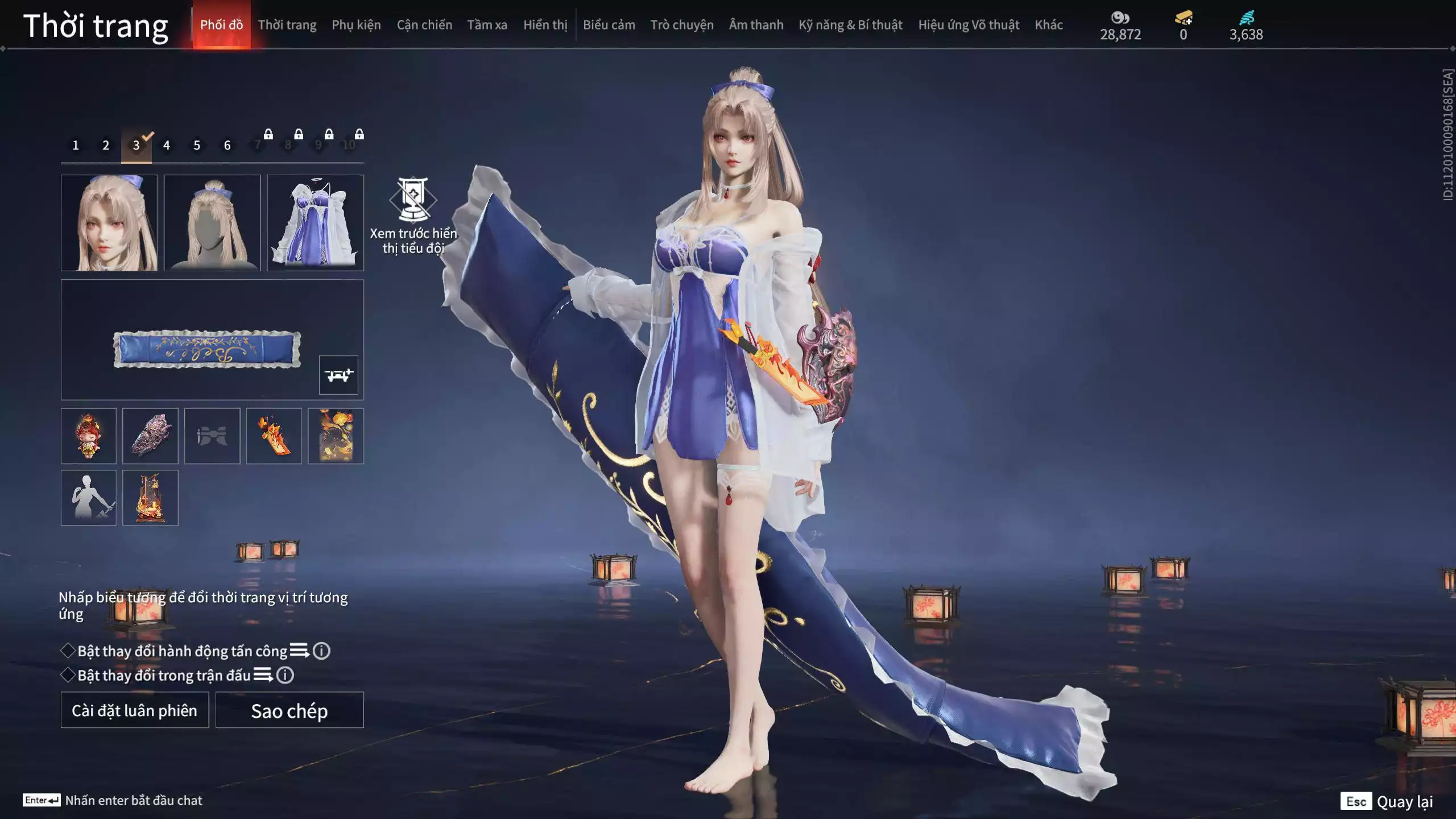 Ảnh ACC VIP MS: 010725 1 Trích Tinh: Cung-Hoa Sương Tiễn ( 1 Sao Vàng, 2 Sao Đỏ), 16 Vũ khí đỏ, 12 Trang Phục đỏ, 10 Thời Trang Bikini, 9 Phụ Kiện Hóa Hình, Nhiều Thời Trang Limited