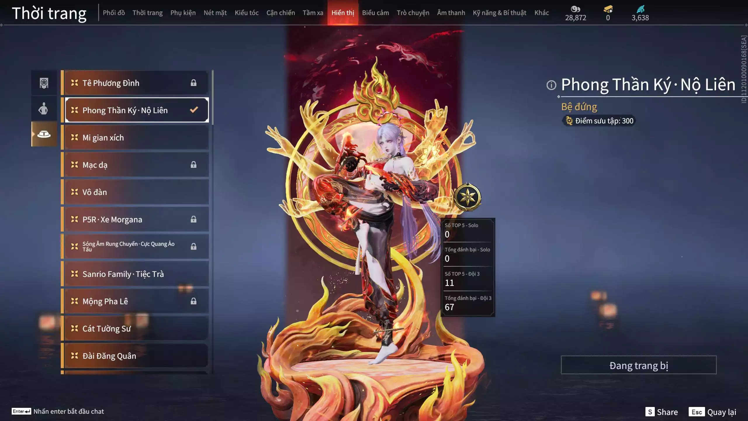 Ảnh ACC VIP MS: 010725 1 Trích Tinh: Cung-Hoa Sương Tiễn ( 1 Sao Vàng, 2 Sao Đỏ), 16 Vũ khí đỏ, 12 Trang Phục đỏ, 10 Thời Trang Bikini, 9 Phụ Kiện Hóa Hình, Nhiều Thời Trang Limited