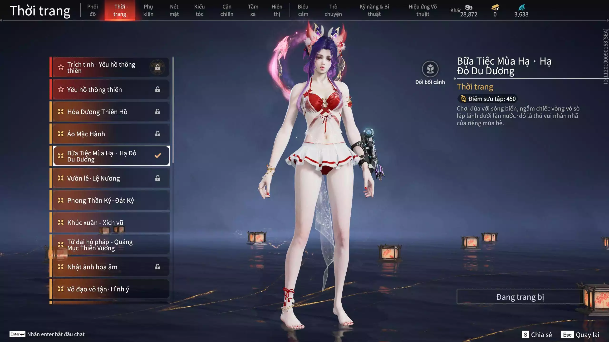 Ảnh ACC VIP MS: 010725 1 Trích Tinh: Cung-Hoa Sương Tiễn ( 1 Sao Vàng, 2 Sao Đỏ), 16 Vũ khí đỏ, 12 Trang Phục đỏ, 10 Thời Trang Bikini, 9 Phụ Kiện Hóa Hình, Nhiều Thời Trang Limited