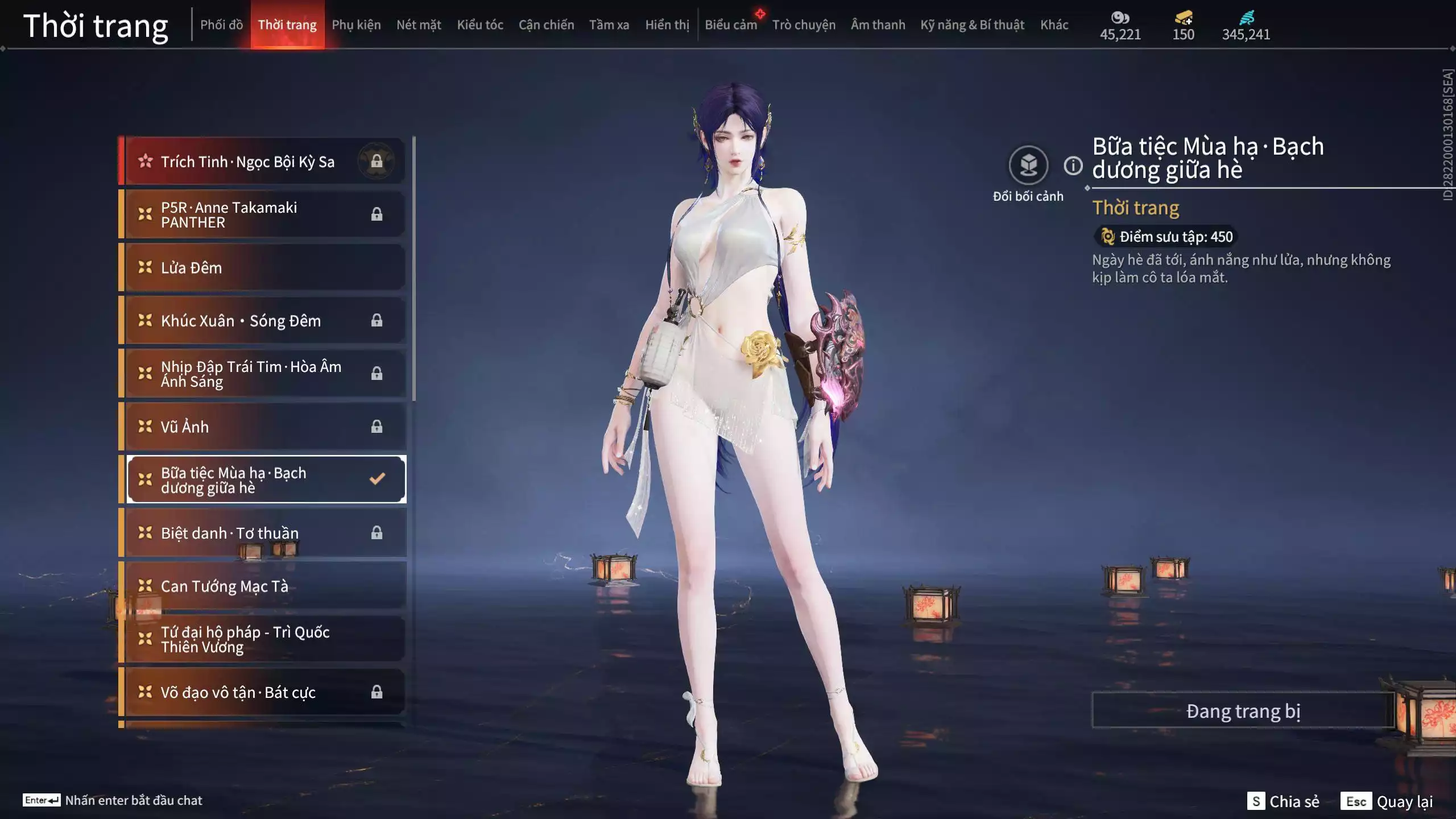 Ảnh Acc 633: 4 Vũ khí đỏ: Gậy Như Ý, Thiên Quỳnh, Kiếm Thiếu Dương, Song Long Chầu Nguyệt, 4 Trang Phục đỏ: Hỏa Ngục Đế Giáp, Lưu Kim Hiểu Cẩm, Giám Binh Hung Thần, Hoa Của Cát