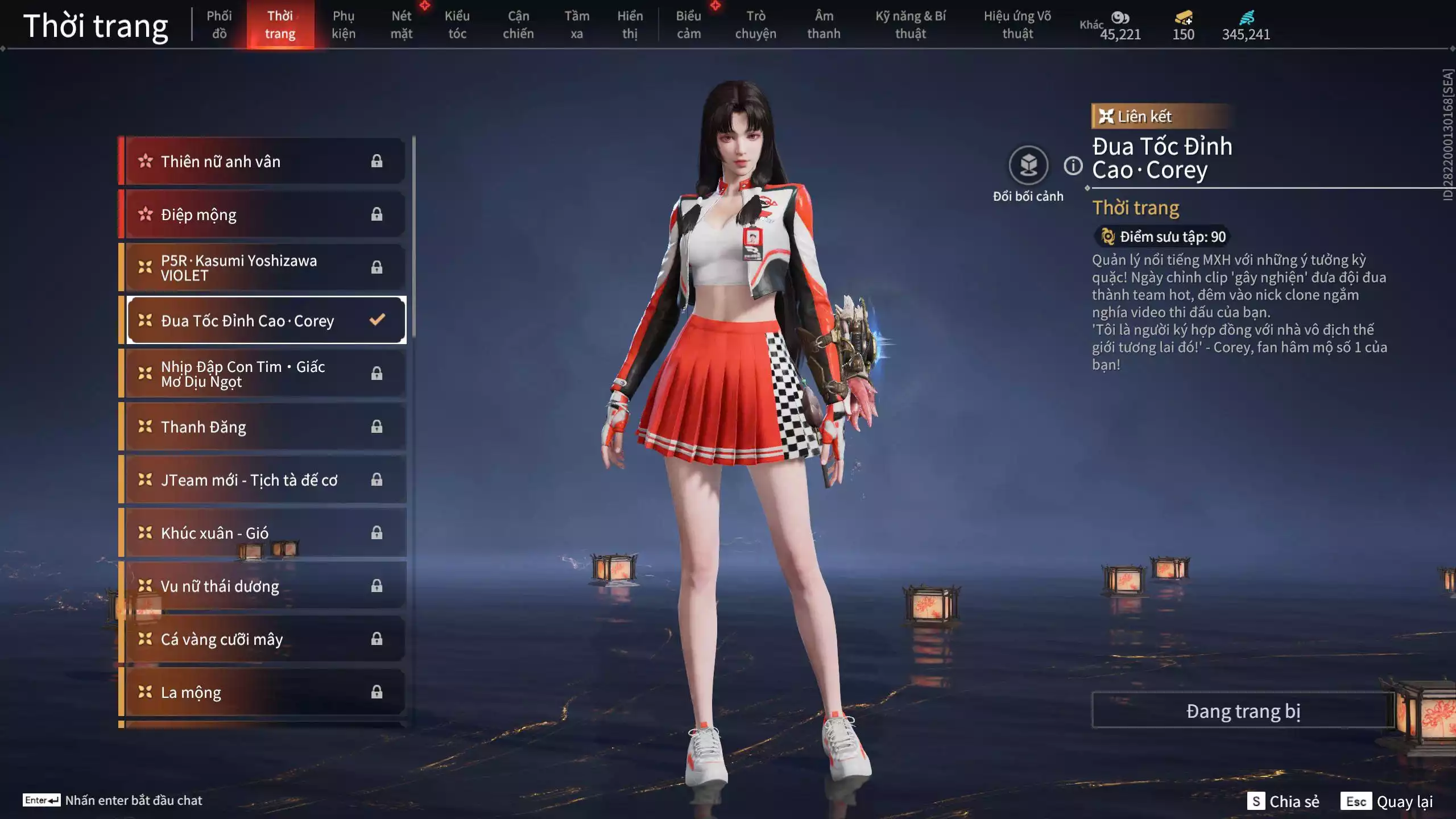 Ảnh Acc 633: 4 Vũ khí đỏ: Gậy Như Ý, Thiên Quỳnh, Kiếm Thiếu Dương, Song Long Chầu Nguyệt, 4 Trang Phục đỏ: Hỏa Ngục Đế Giáp, Lưu Kim Hiểu Cẩm, Giám Binh Hung Thần, Hoa Của Cát