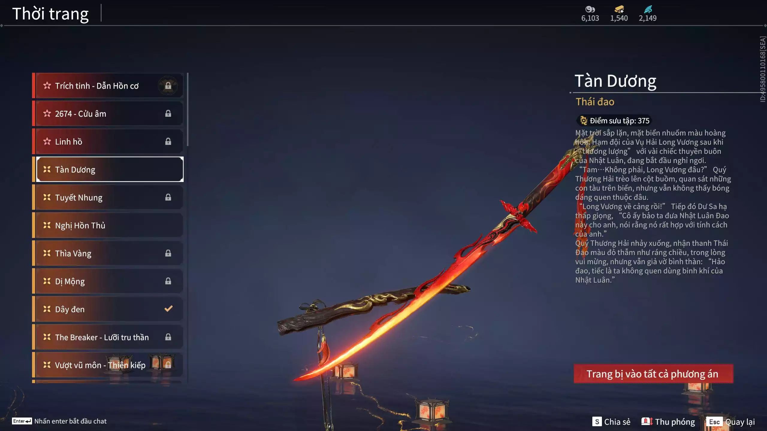 Ảnh Acc 637: *** Dư 1m Steam + 1k5 vàng ***5 Vũ khí đỏ: Gậy Như Ý, Thiên Quỳnh, Tinh Đế, Kích Phi Tướng, Ngược Đêm Rạng, 4 Trang phục đỏ: Tân Hôn Nhuộm Đỏ, Cô Phù Thủy Nhỏ, Hóa Thân Minh Vương, Điệp Mộng