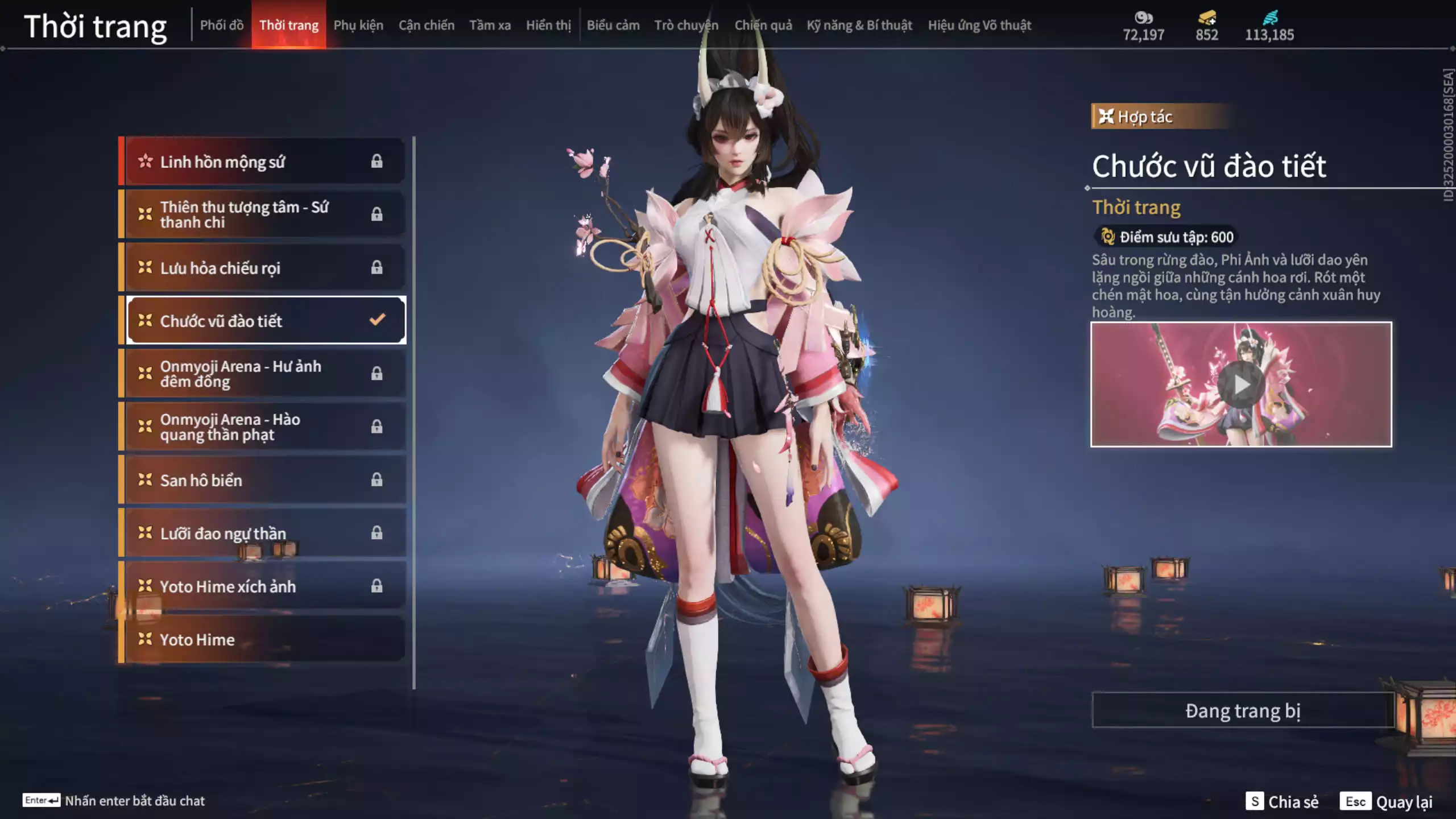 Ảnh Acc 566: 4 Vũ khí đỏ: Tinh Đế, Song Long Chầu Nguyệt, Kích Phi Tướng, Long Tước, 2 Trang phục đỏ: Hóa Thân Minh Vương, Báu Vật Biển