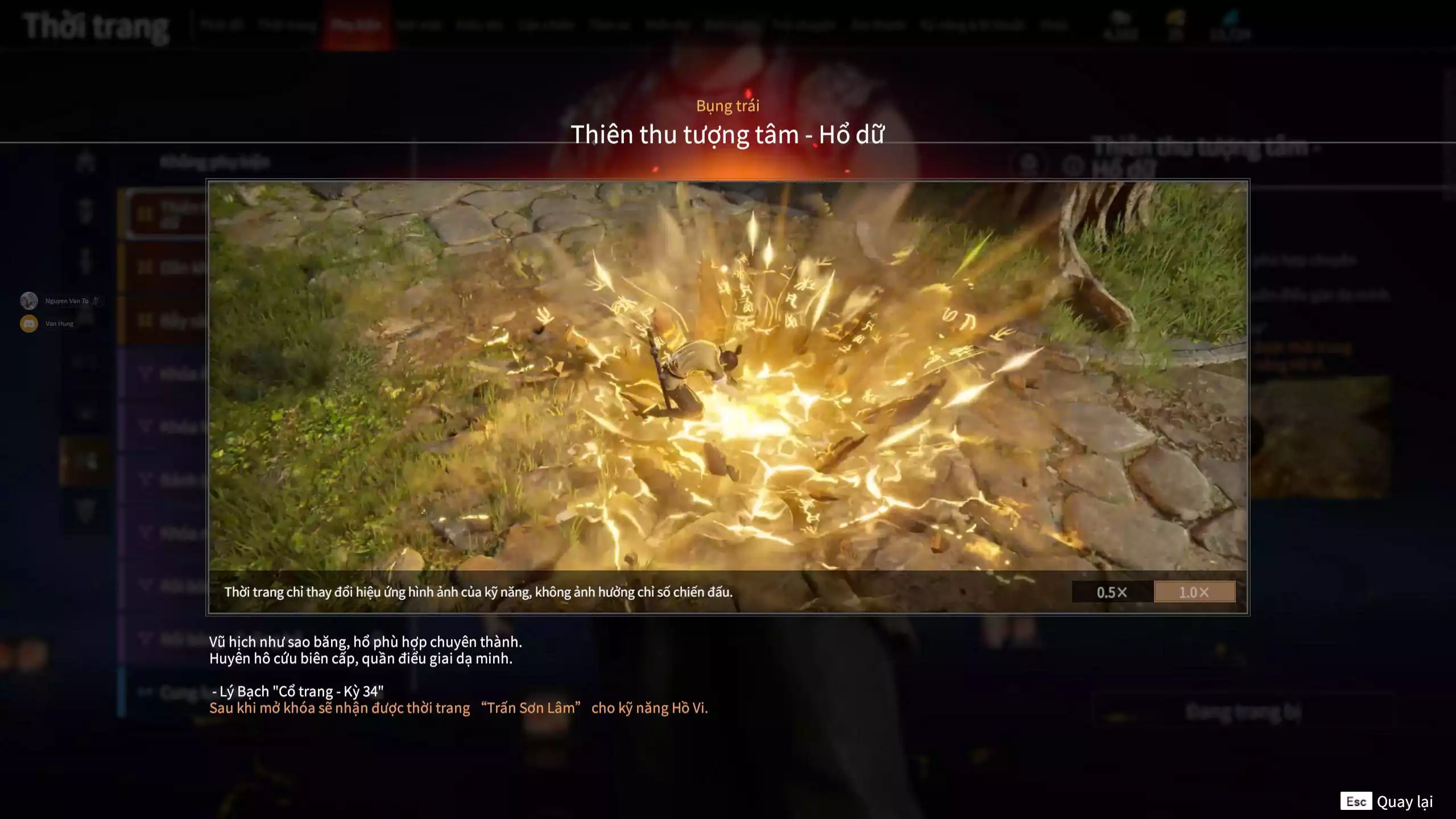 Ảnh Acc 647: 5 Vũ khí đỏ: Hỏa Luân, Tinh Đế, Thái Đao-Linh Hồ, Thương Linh Tê, Long Tước, 2 Trang phục: Hóa Thân Minh Vương, Điệp Mộng