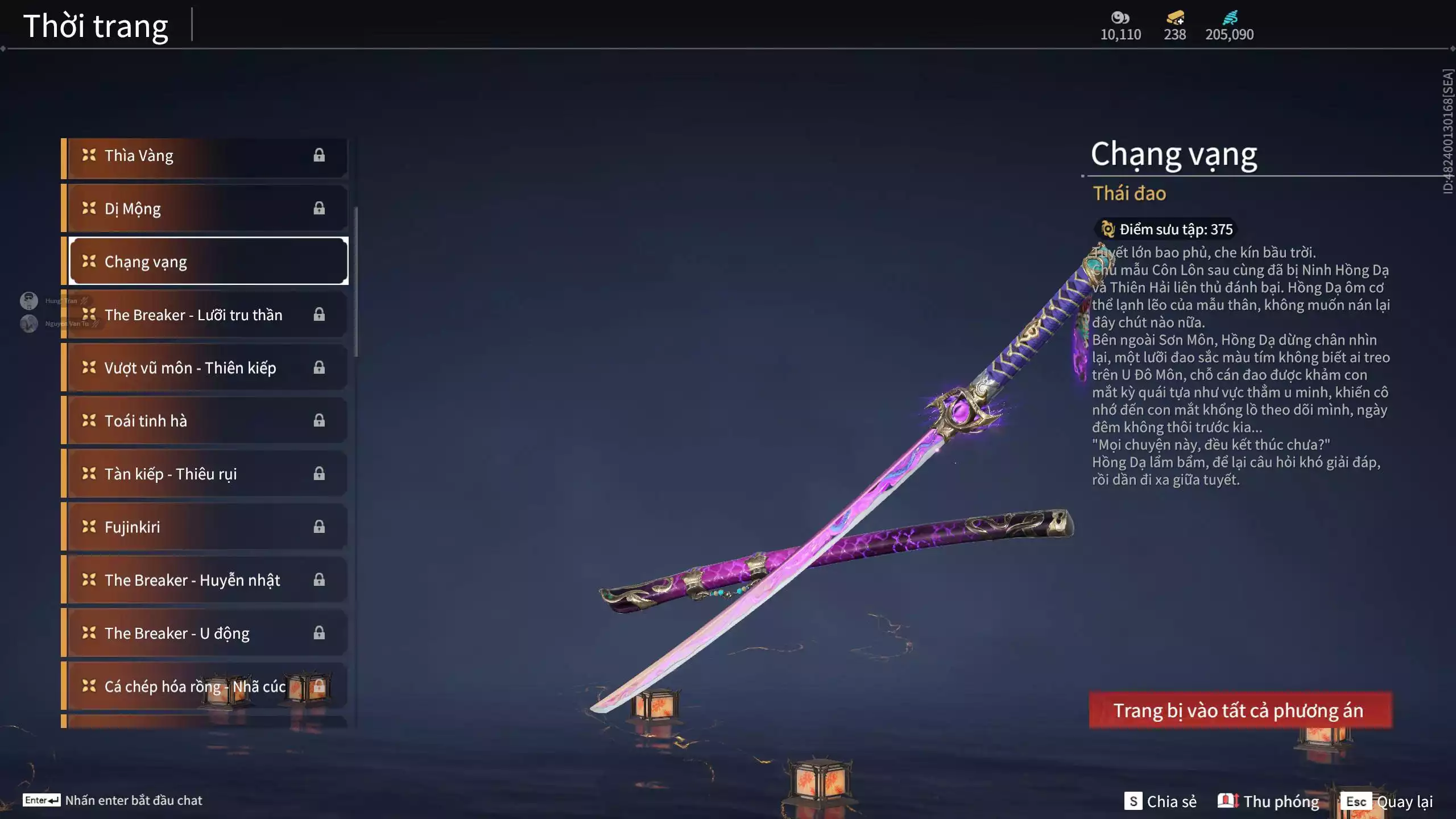 Ảnh Acc 648: Steam có *** Black Myth: Wukong ***, 8 Vũ khí đỏ, 4 Trang phục đỏ