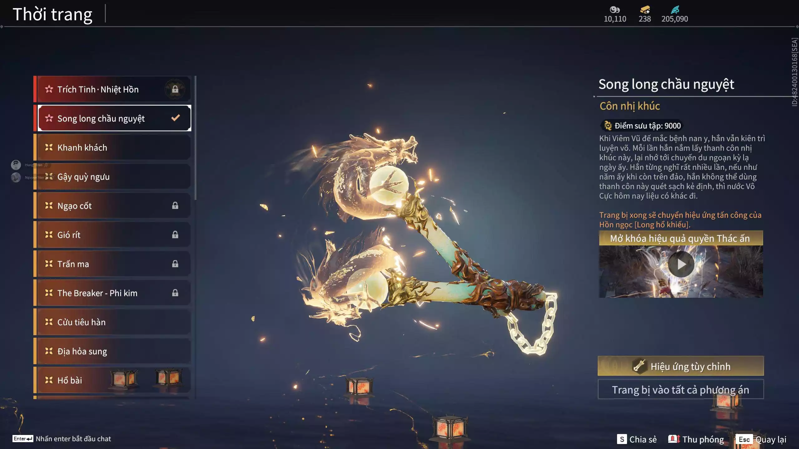 Ảnh Acc 648: Steam có *** Black Myth: Wukong ***, 8 Vũ khí đỏ, 4 Trang phục đỏ