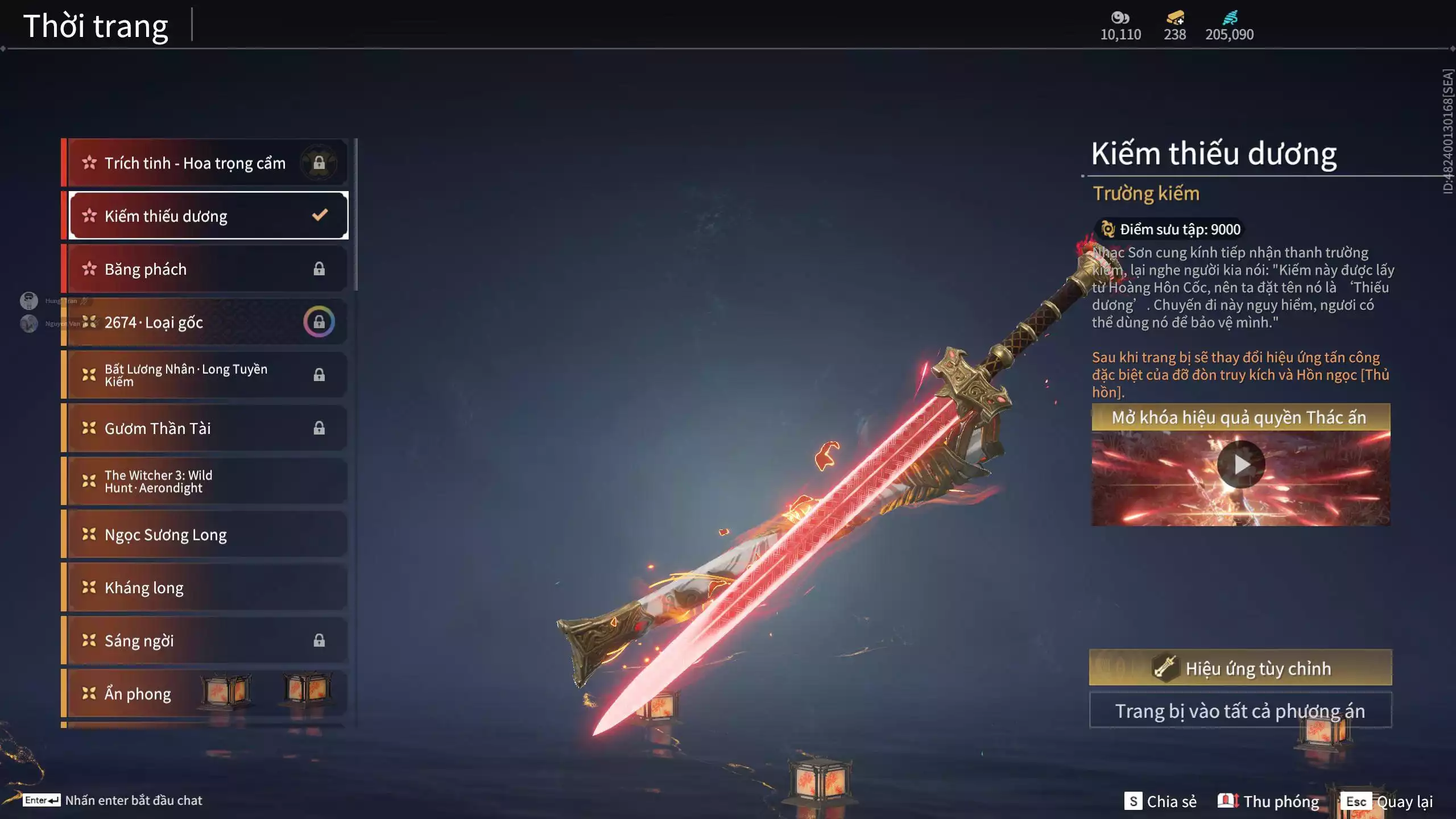 Ảnh Acc 648: Steam có *** Black Myth: Wukong ***, 8 Vũ khí đỏ, 4 Trang phục đỏ