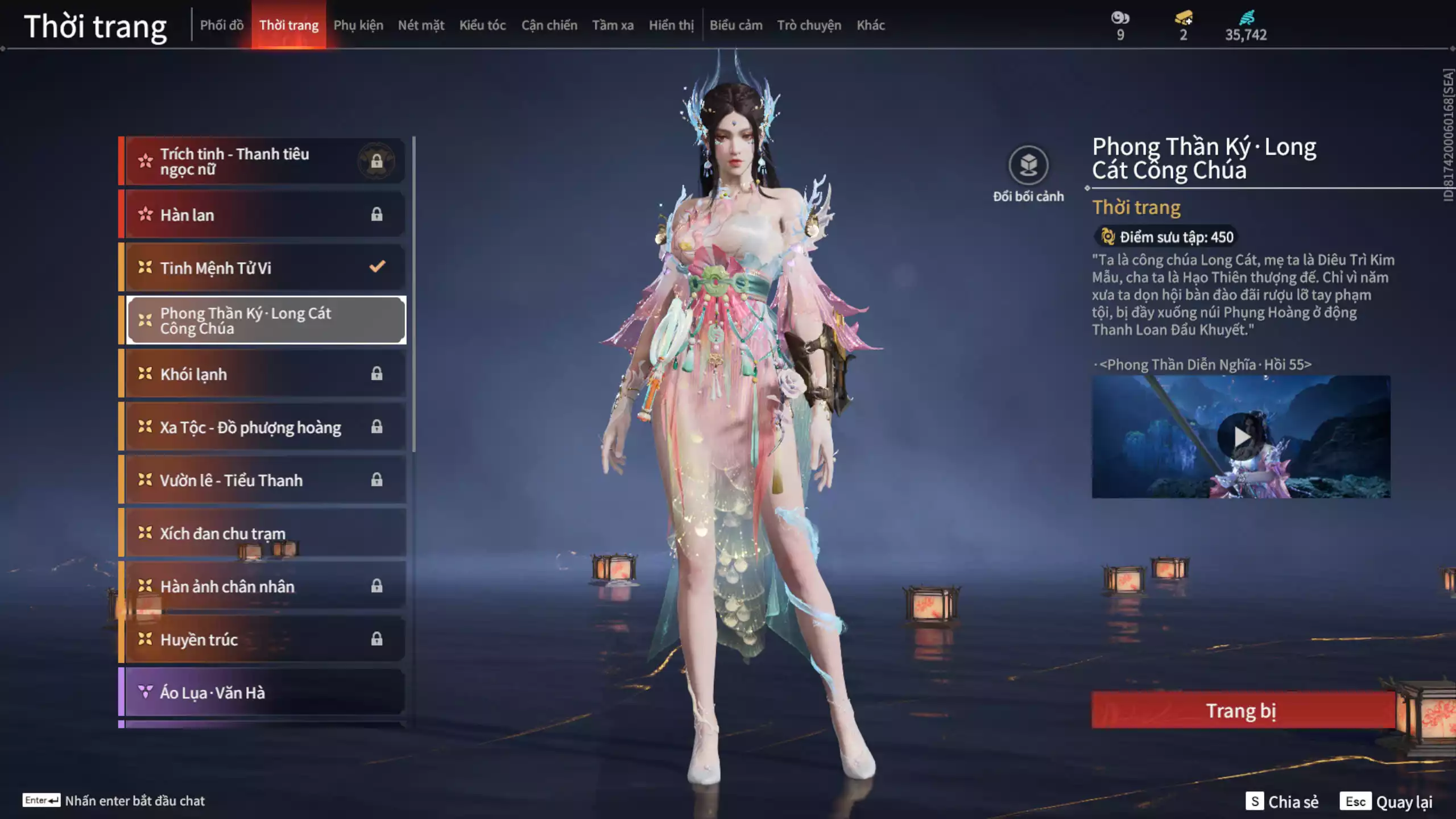Ảnh Acc 588: 3 Vũ Khí Đỏ: Gậy Như Ý, Kiếm Thiếu Dương, Long Tước, 2 Trang Phục Đỏ: Giám Binh Hung Thần, Hoa Của Cát