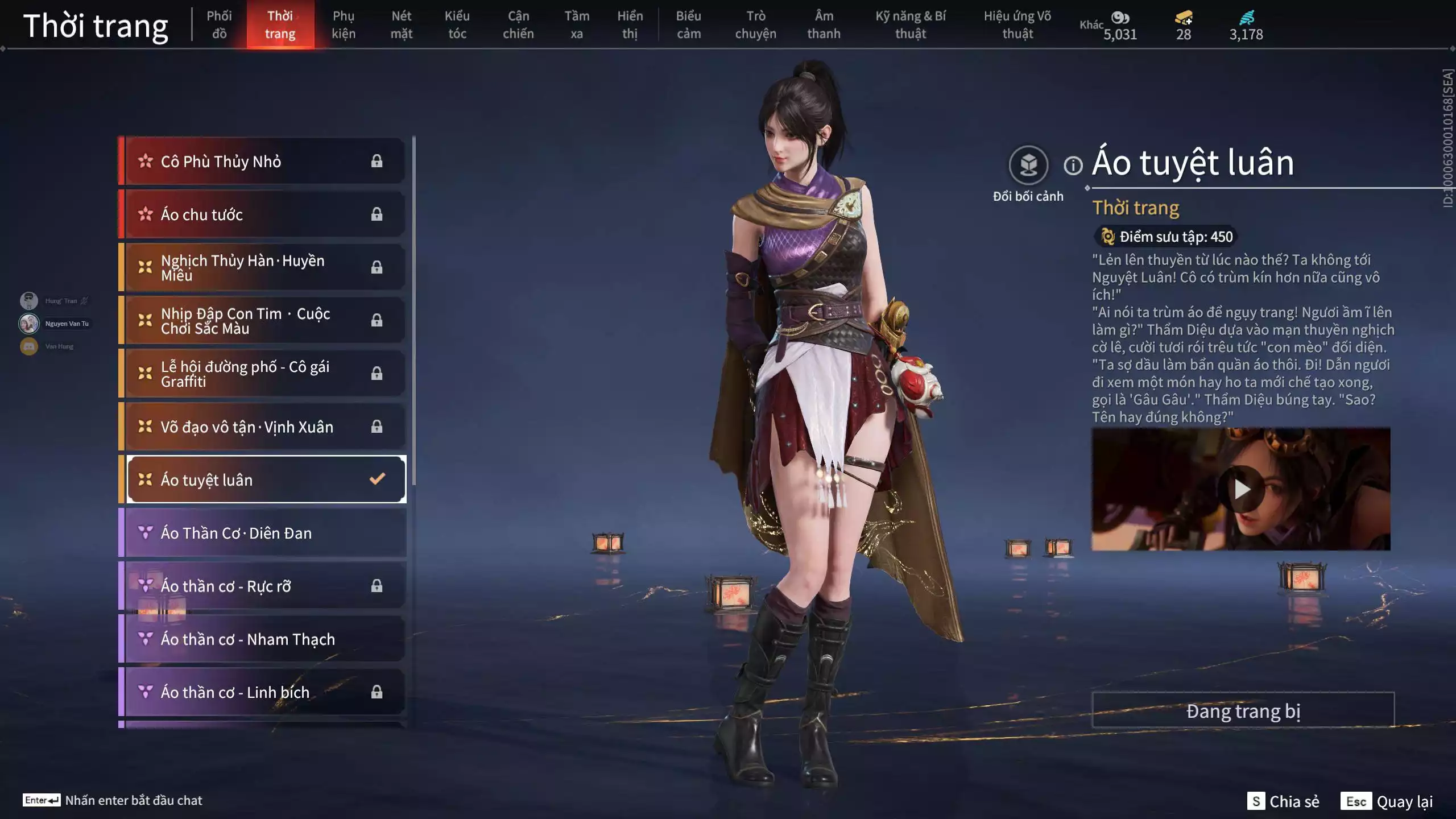 Ảnh Acc 627: 3 Vũ Khí Đỏ: Tinh đế, Đại Đao Lang Vương, Long Tước, 2 Trang Phục Đỏ: Tiên Nữ Trong Tranh, Điệp Mộng