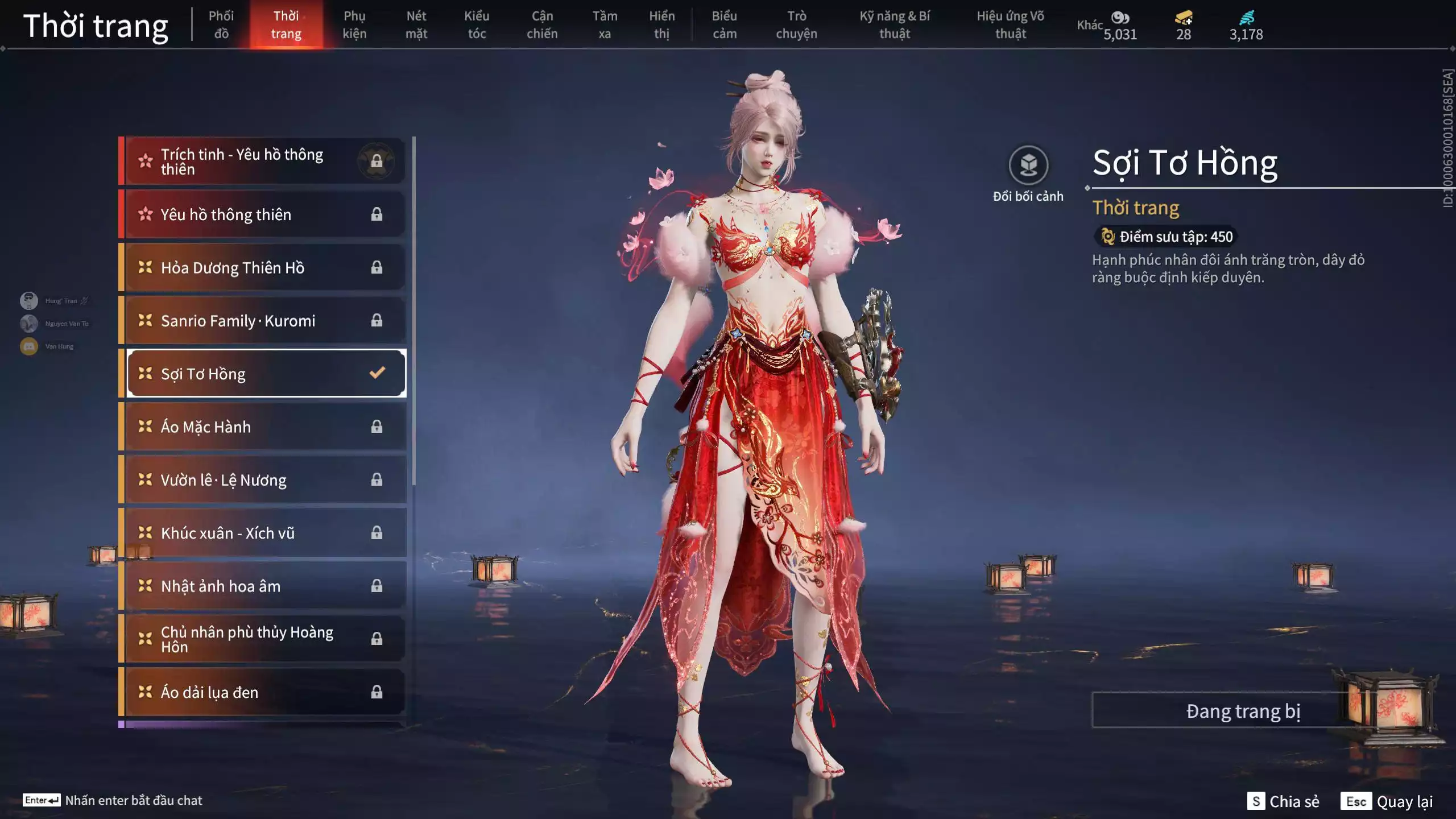 Ảnh Acc 627: 3 Vũ Khí Đỏ: Tinh đế, Đại Đao Lang Vương, Long Tước, 2 Trang Phục Đỏ: Tiên Nữ Trong Tranh, Điệp Mộng