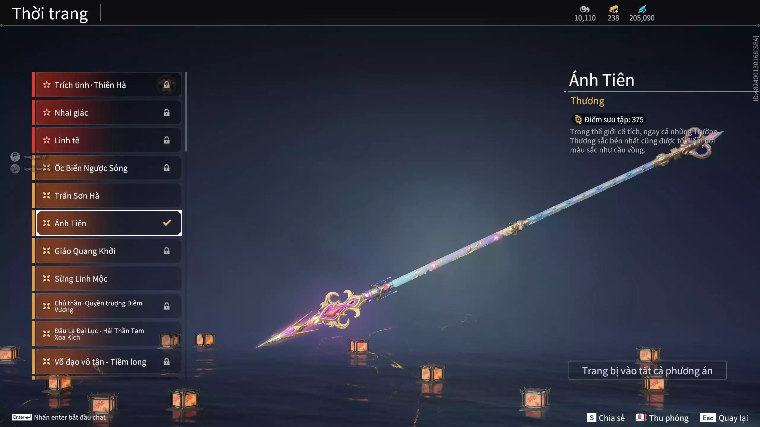 Ảnh Acc 648: Steam có *** Black Myth: Wukong ***, 8 Vũ khí đỏ, 4 Trang phục đỏ