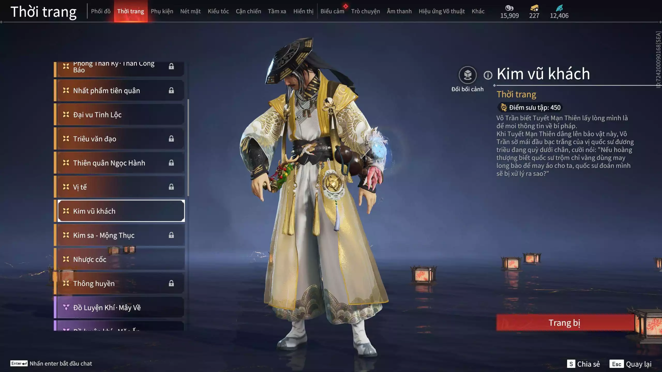 Ảnh Acc 640: 5 Vũ khí đỏ: Hỏa Luân, Song Long Chầu Nguyệt, Kích Phi Tướng, Tinh Đế, Long Tước, 4 Trang phục đỏ: Hỏa Ngục Đế Giáp, Dạ Mị, Chấp Minh Thần Quân, Lưu Kim Hiểu Cẩm