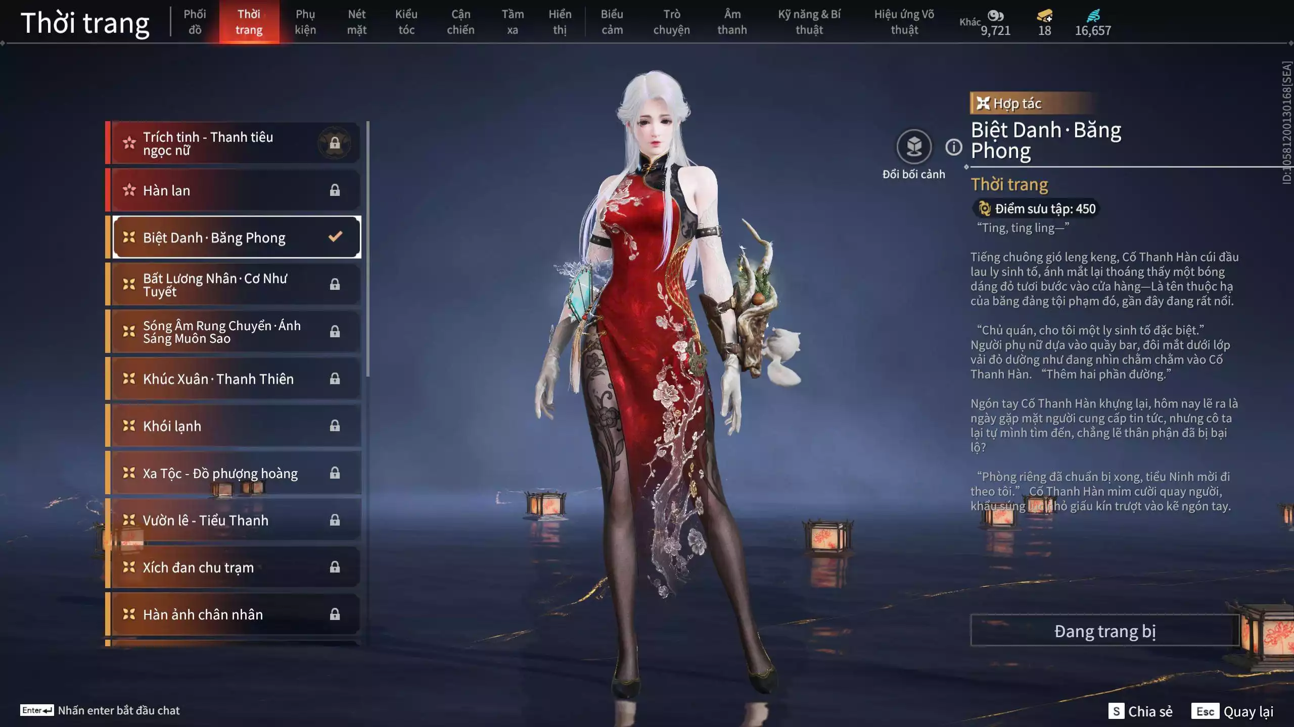 Ảnh Acc 290825: 3 Vũ khí đỏ: Kích Phi Tướng, Long Tước, Tinh Đế, 4 Trang phục đỏ: Giám Binh Hung Thần, Lưu Kim Hiểu Cẩm, Hóa Thân Minh Vương, Hoa Của Cát