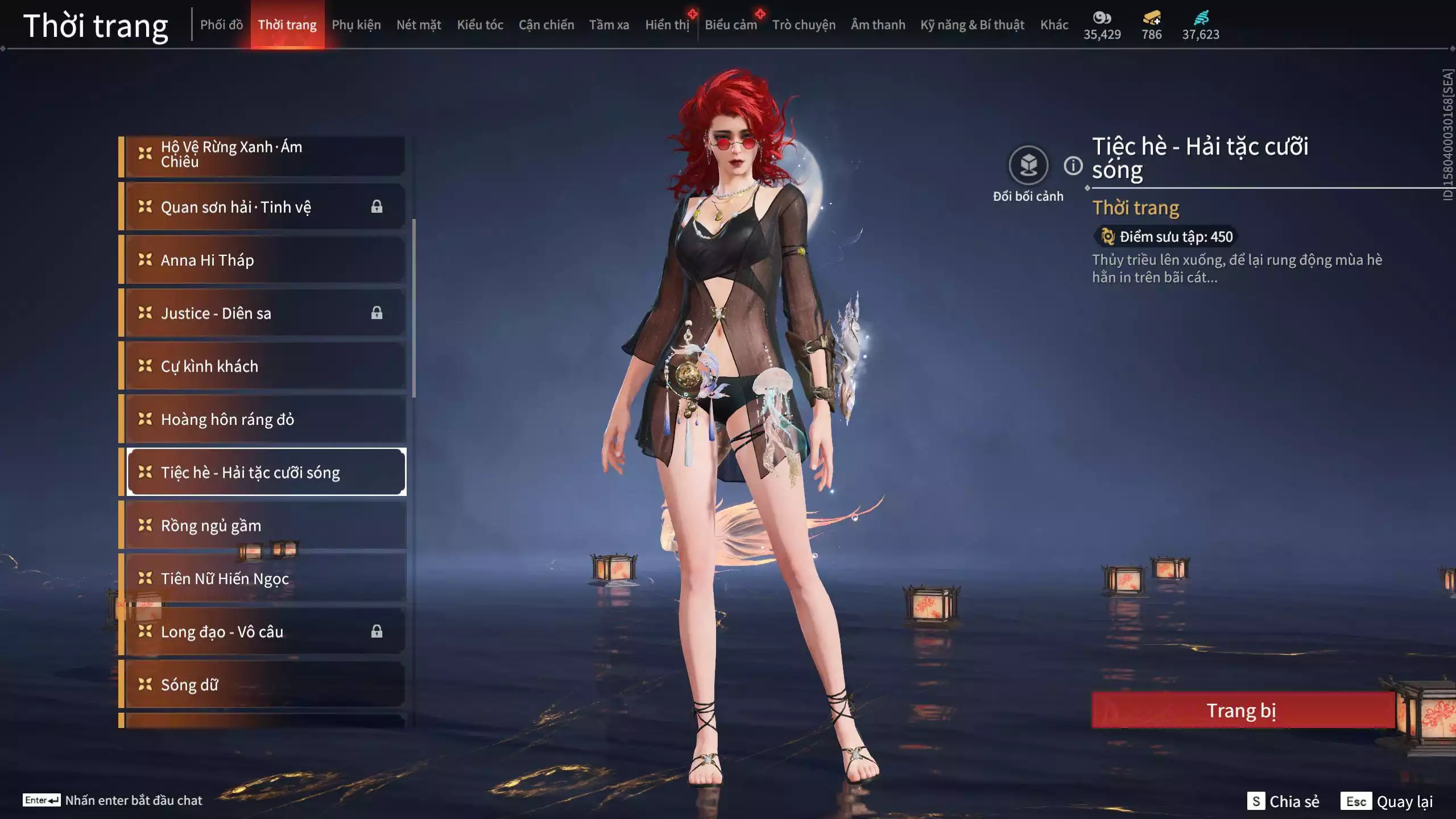 Ảnh Acc 614:Trích Tinh: Tín Thủ Trảm Long ( 1 sao vàng), 12 Vũ khí đỏ, 7 Trang phục đỏ