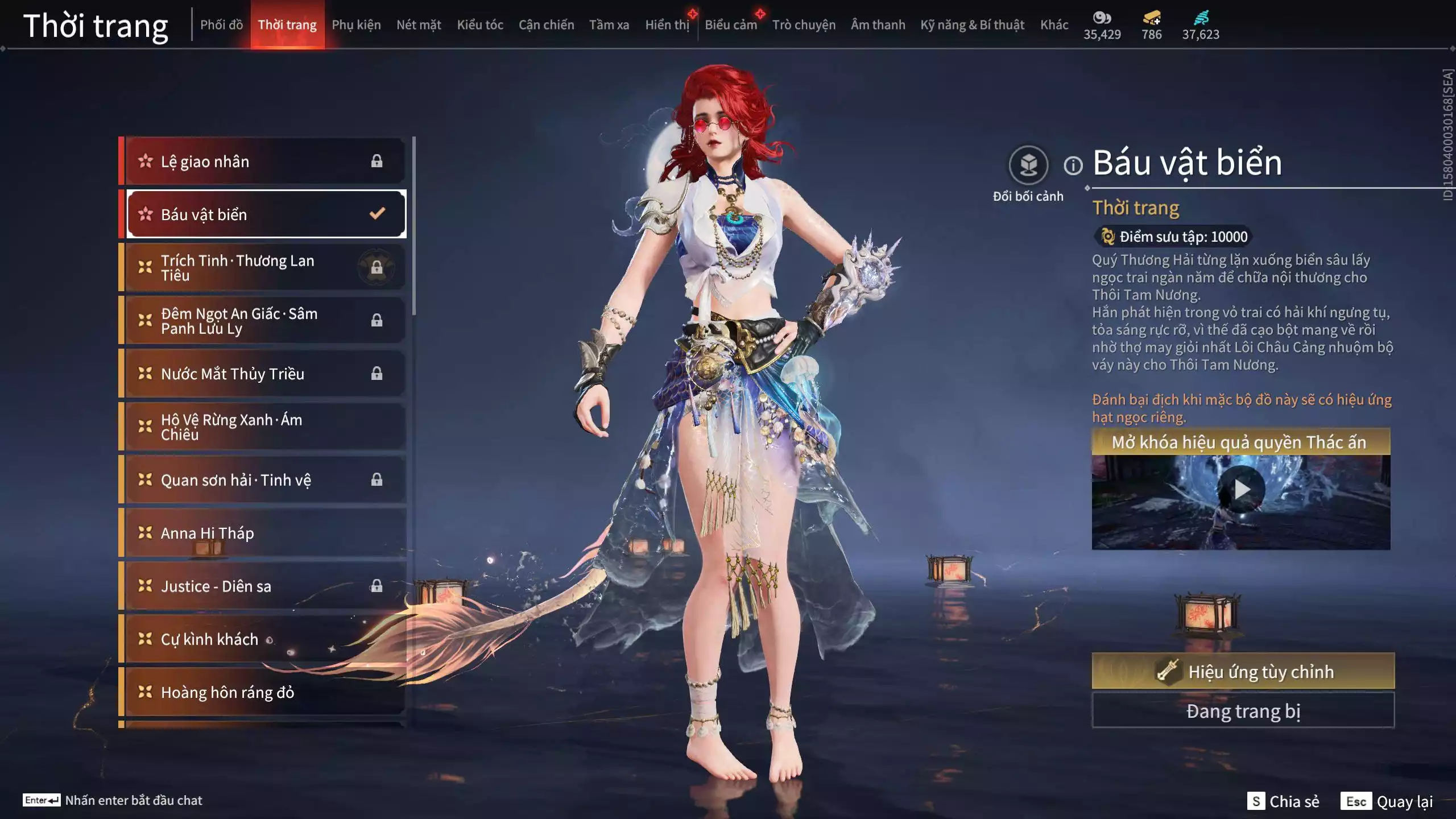 Ảnh Acc 614:Trích Tinh: Tín Thủ Trảm Long ( 1 sao vàng), 12 Vũ khí đỏ, 7 Trang phục đỏ