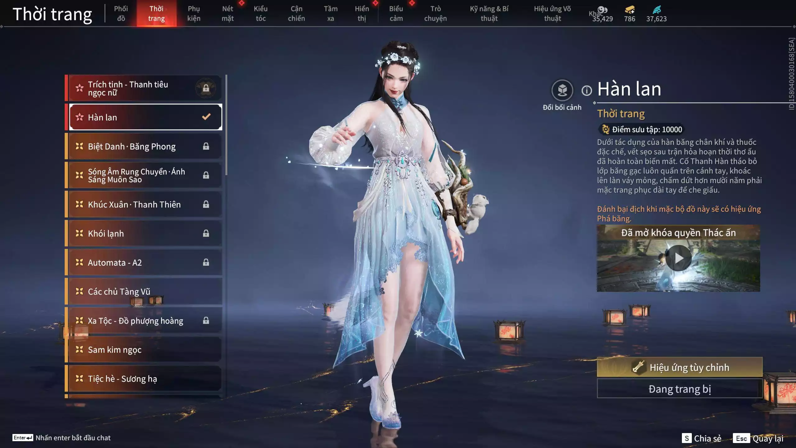 Ảnh Acc 614:Trích Tinh: Tín Thủ Trảm Long ( 1 sao vàng), 12 Vũ khí đỏ, 7 Trang phục đỏ