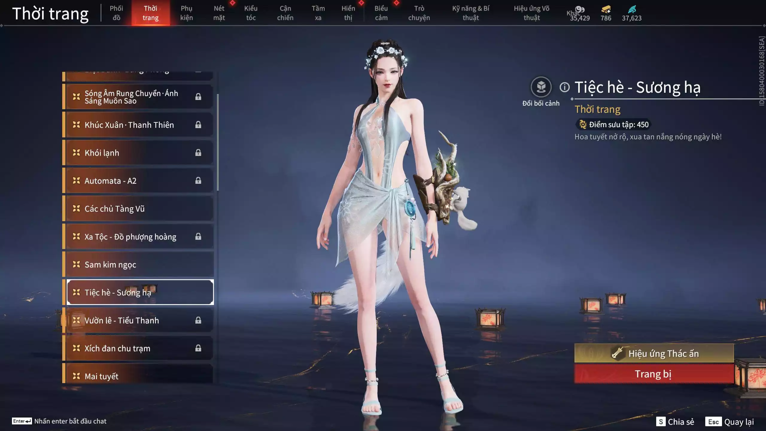 Ảnh Acc 614:Trích Tinh: Tín Thủ Trảm Long ( 1 sao vàng), 12 Vũ khí đỏ, 7 Trang phục đỏ