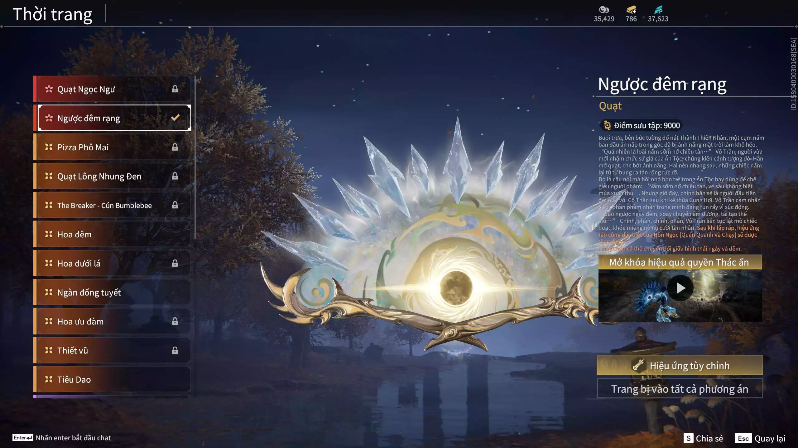 Ảnh Acc 614:Trích Tinh: Tín Thủ Trảm Long ( 1 sao vàng), 12 Vũ khí đỏ, 7 Trang phục đỏ