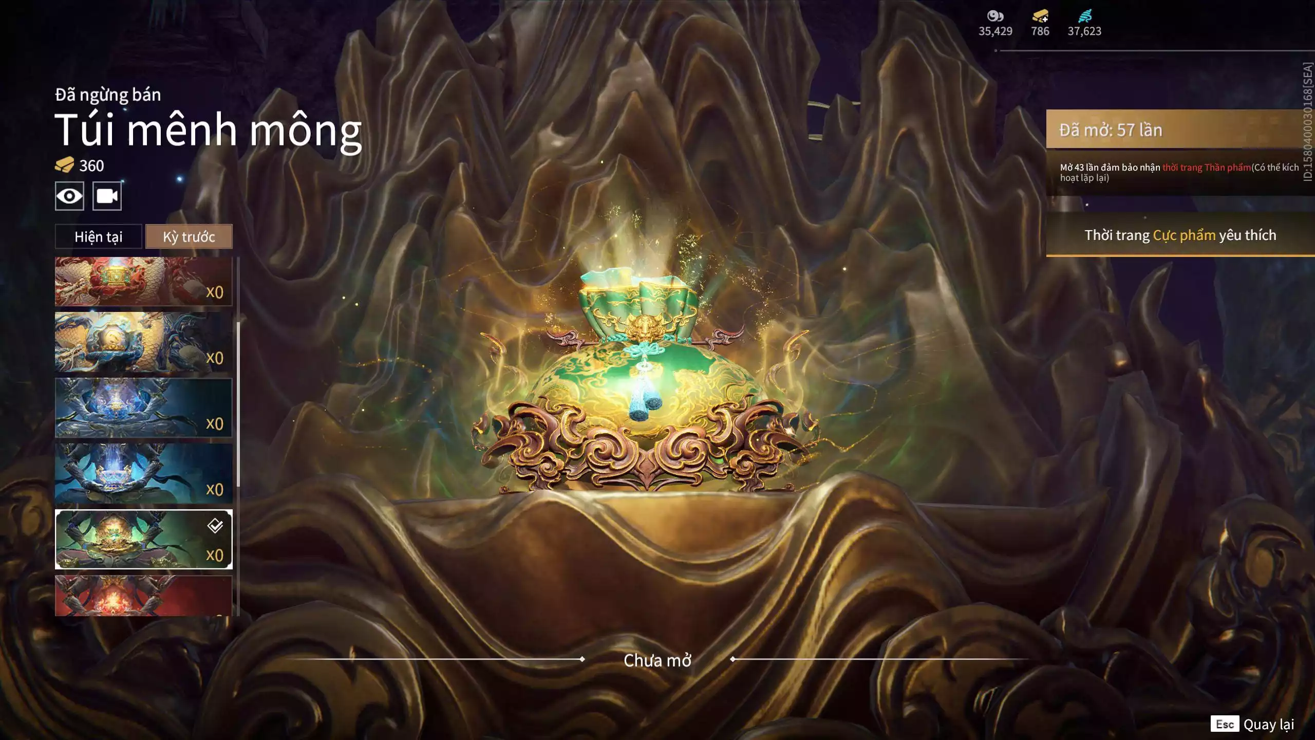 Ảnh Acc 614:Trích Tinh: Tín Thủ Trảm Long ( 1 sao vàng), 12 Vũ khí đỏ, 7 Trang phục đỏ