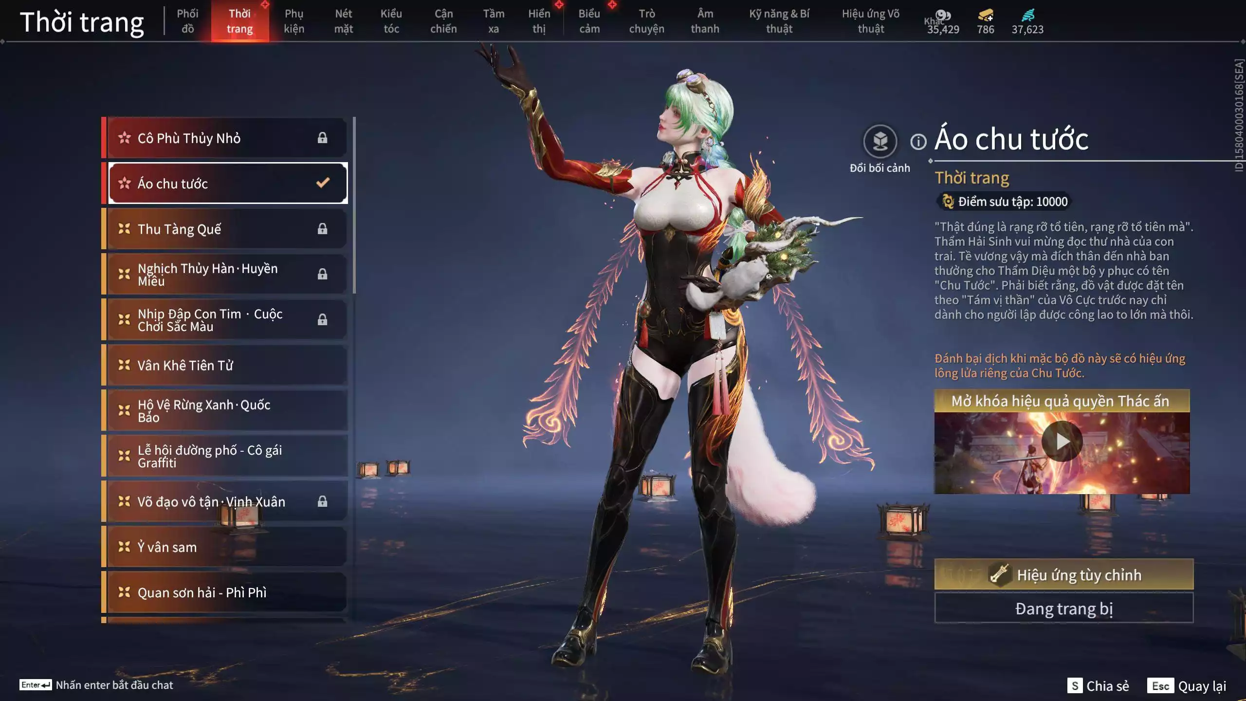 Ảnh Acc 614:Trích Tinh: Tín Thủ Trảm Long ( 1 sao vàng), 12 Vũ khí đỏ, 7 Trang phục đỏ