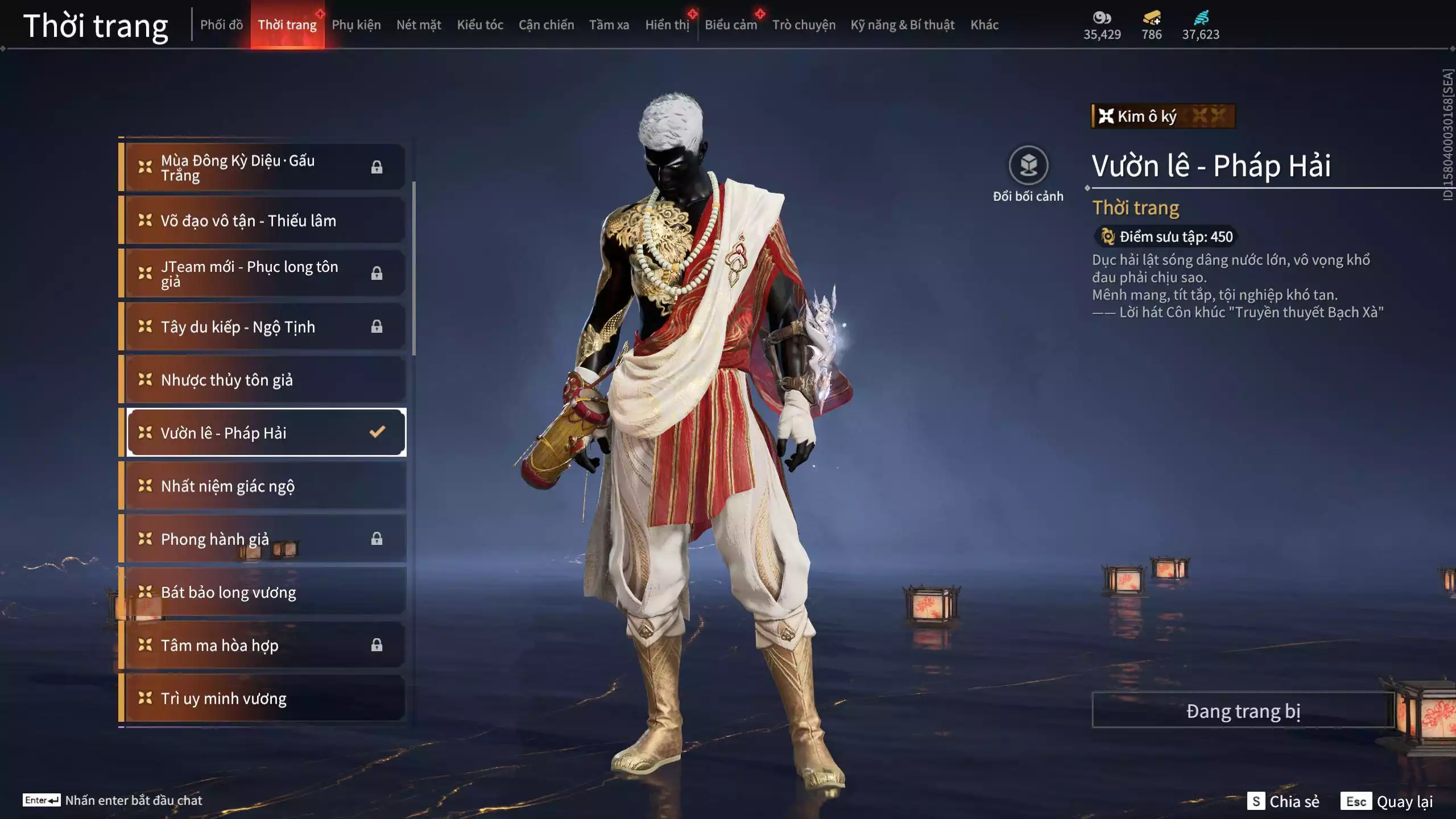 Ảnh Acc 614:Trích Tinh: Tín Thủ Trảm Long ( 1 sao vàng), 12 Vũ khí đỏ, 7 Trang phục đỏ