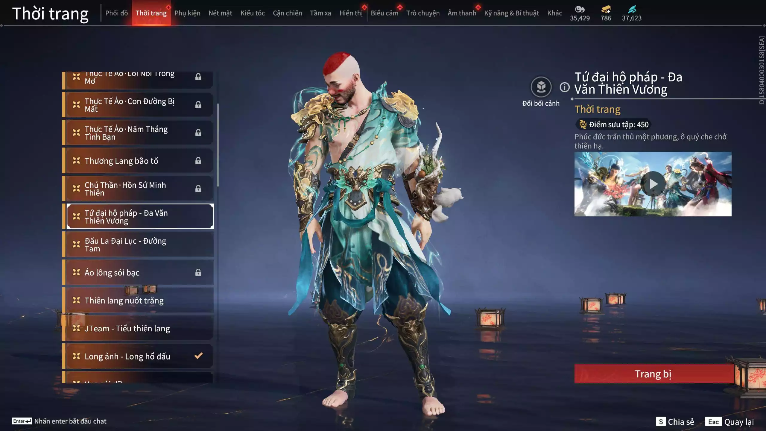 Ảnh Acc 614:Trích Tinh: Tín Thủ Trảm Long ( 1 sao vàng), 12 Vũ khí đỏ, 7 Trang phục đỏ