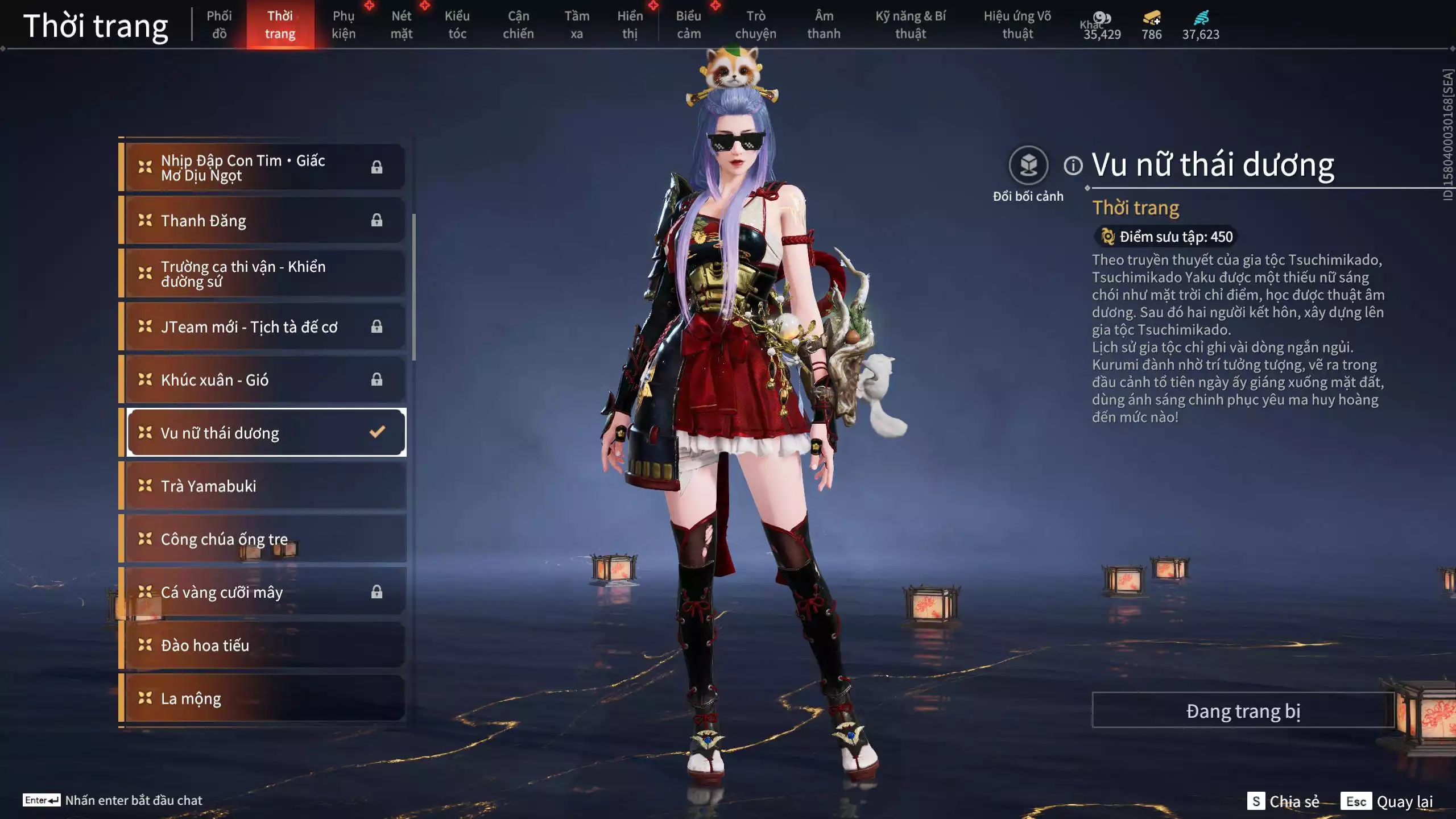 Ảnh Acc 614:Trích Tinh: Tín Thủ Trảm Long ( 1 sao vàng), 12 Vũ khí đỏ, 7 Trang phục đỏ