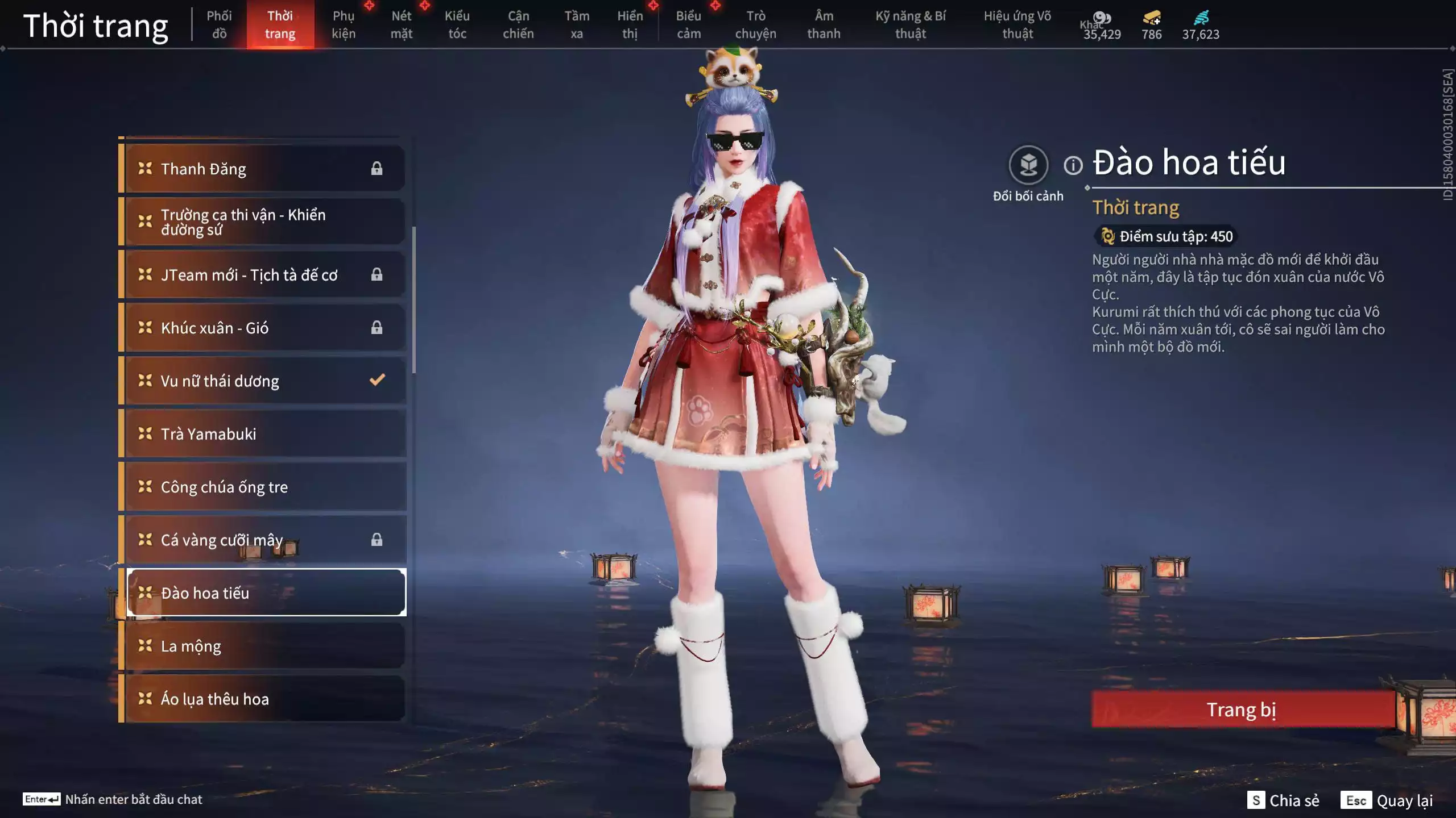 Ảnh Acc 614:Trích Tinh: Tín Thủ Trảm Long ( 1 sao vàng), 12 Vũ khí đỏ, 7 Trang phục đỏ