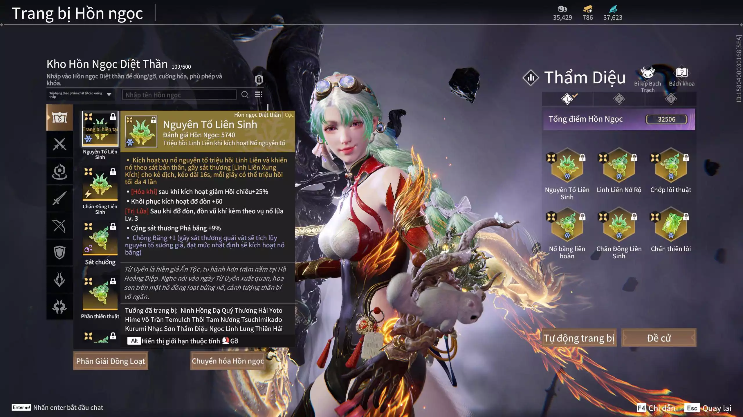 Ảnh Acc 614:Trích Tinh: Tín Thủ Trảm Long ( 1 sao vàng), 12 Vũ khí đỏ, 7 Trang phục đỏ