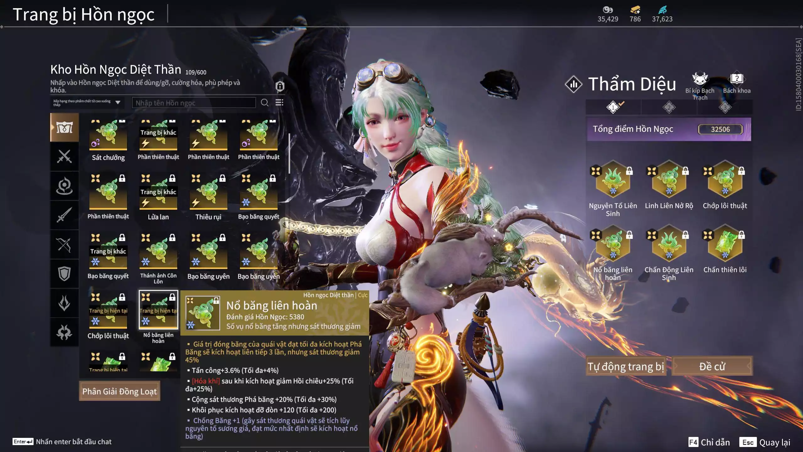 Ảnh Acc 614:Trích Tinh: Tín Thủ Trảm Long ( 1 sao vàng), 12 Vũ khí đỏ, 7 Trang phục đỏ