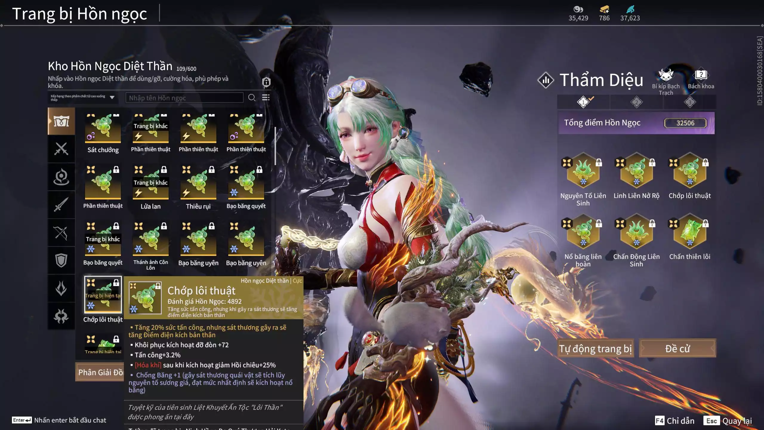 Ảnh Acc 614:Trích Tinh: Tín Thủ Trảm Long ( 1 sao vàng), 12 Vũ khí đỏ, 7 Trang phục đỏ