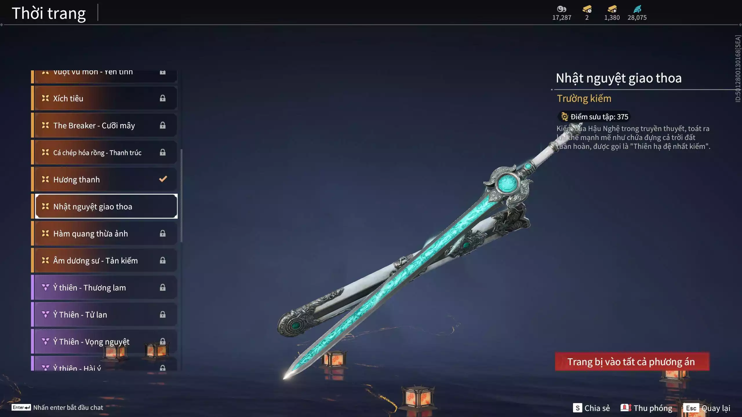 Ảnh Acc 494: 7 Vũ khí đỏ: Ngược Đêm Rạng, Song Long Chầu Nguyệt, Đại Đao Lang Vương, Bỉ Nghệ, Kích Phi Tướng, Pháo- Thiên Phạt, Long Tước, 3 Trang phục đỏ: Tân Hôn Nhuộm Đỏ, Giám Binh Hung Thần, Thanh Long Tướng Tinh