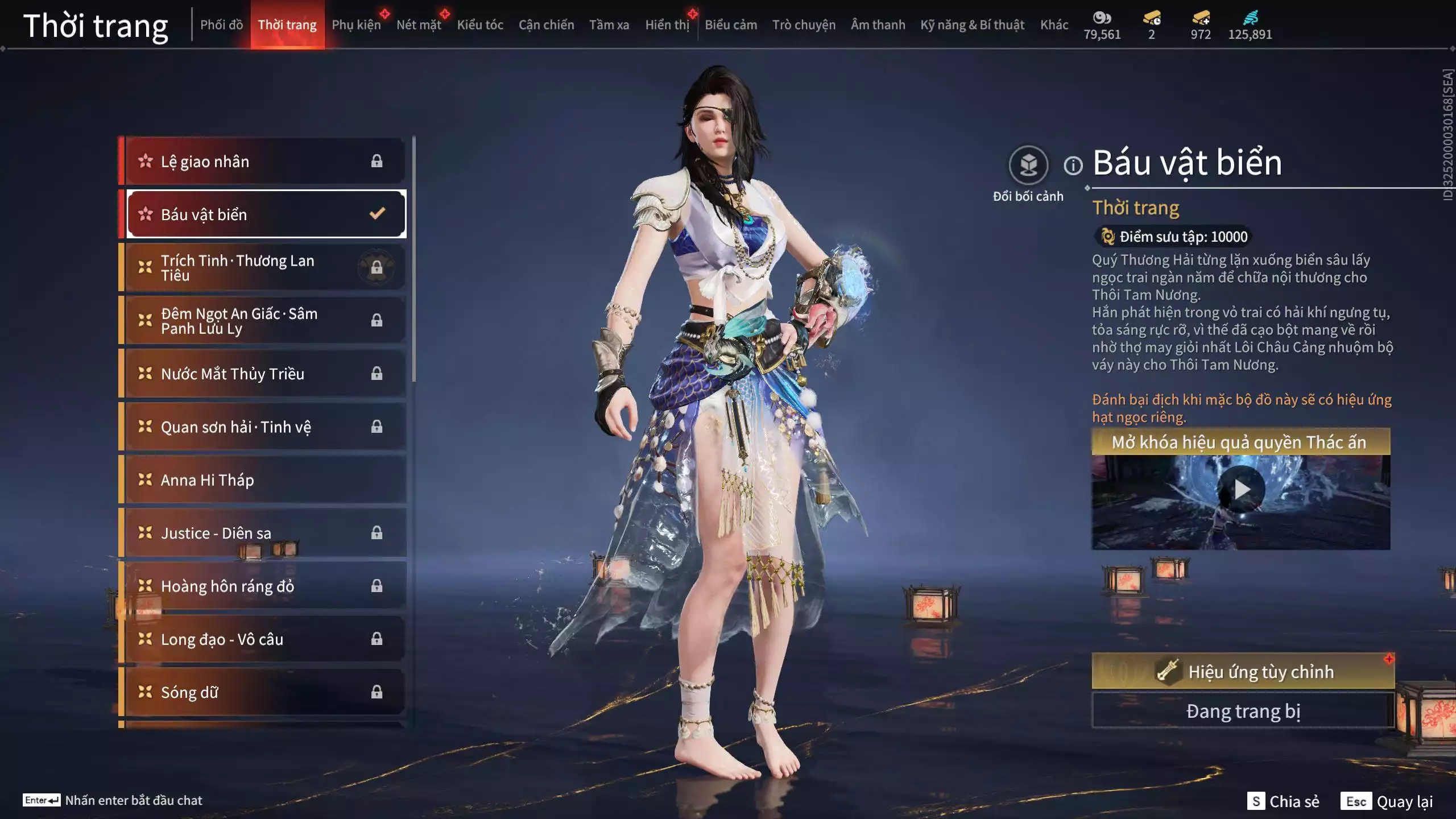 Ảnh Acc 566: 4 Vũ khí đỏ: Tinh Đế, Song Long Chầu Nguyệt, Kích Phi Tướng, Long Tước, 2 Trang phục đỏ: Hóa Thân Minh Vương, Báu Vật Biển