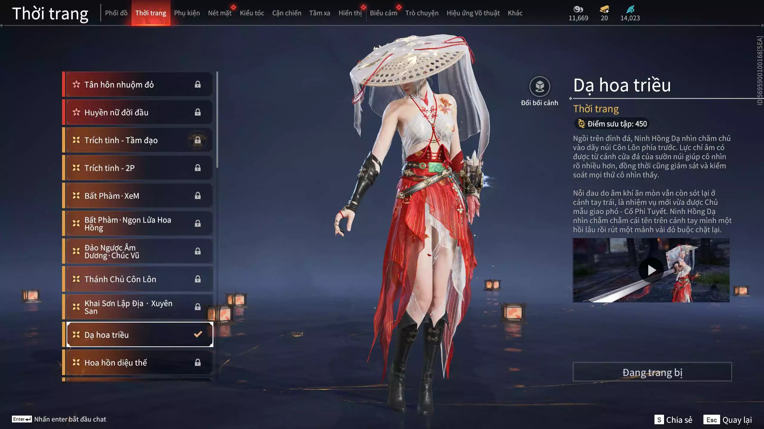 Ảnh Acc 530: 4 Vũ khí đỏ: Kiếm Thiếu Dương, Kích phi tướng, Song Long Chầu Nguyệt, Long Tước, 4 Thời trang đỏ: Giám binh hung thần, Hóa Thân Minh Vương, Người Hóa Đạo, Điệp Mộng