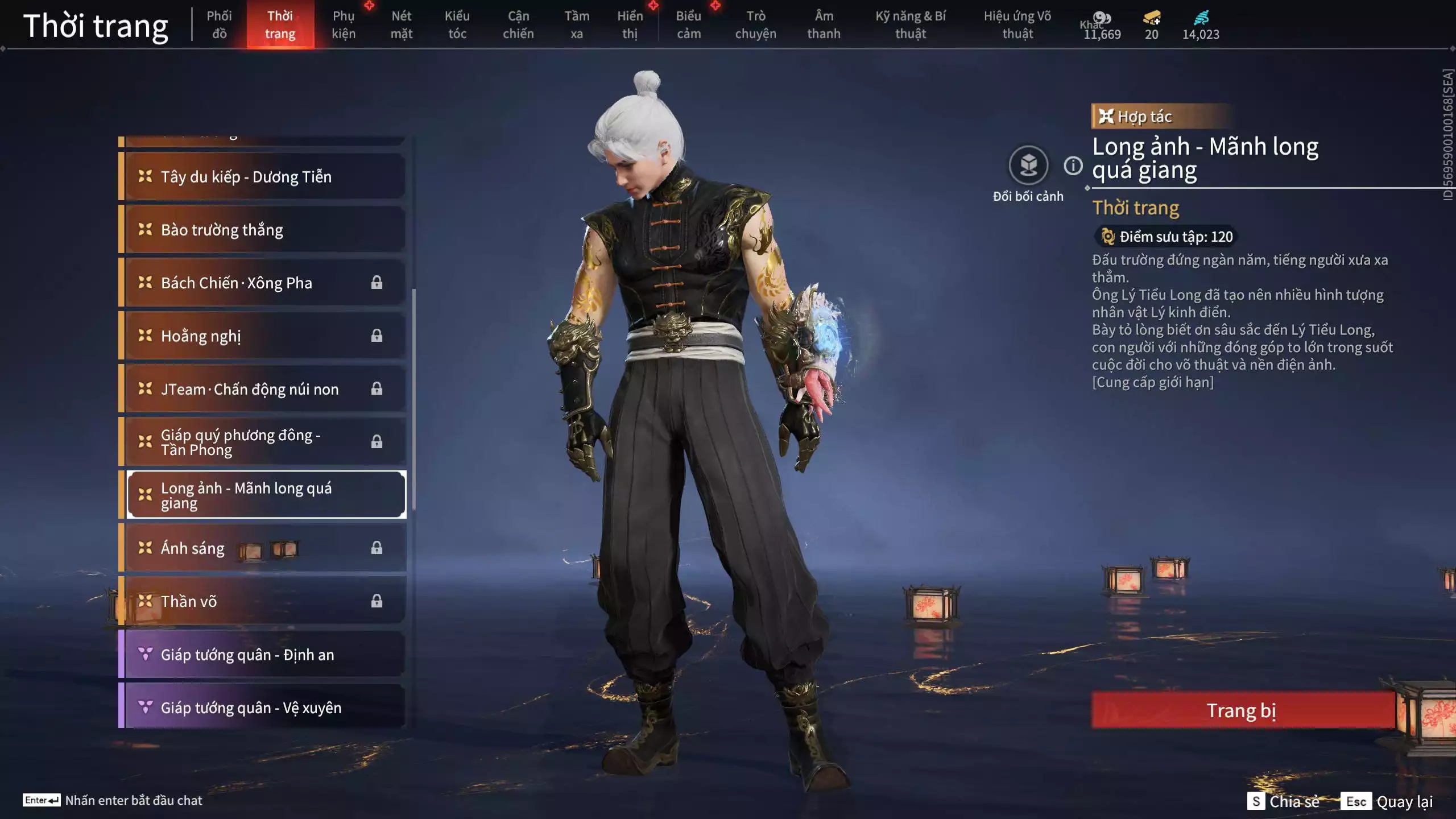 Ảnh Acc 530: 4 Vũ khí đỏ: Kiếm Thiếu Dương, Kích phi tướng, Song Long Chầu Nguyệt, Long Tước, 4 Thời trang đỏ: Giám binh hung thần, Hóa Thân Minh Vương, Người Hóa Đạo, Điệp Mộng