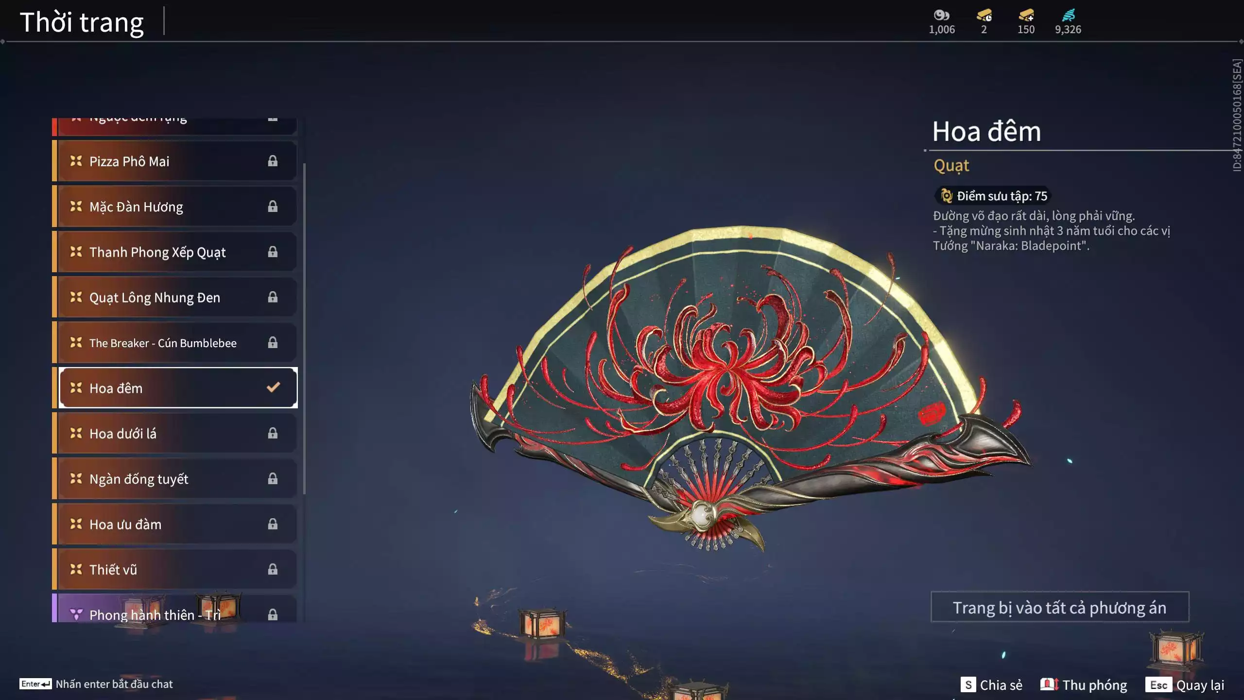 Ảnh Acc 545: 3 Vũ khí đỏ: Kinh Bách Lý, Song Long Chầu Nguyệt, Long Tước, 2 Trang phục đỏ: Tân Hôn Nhuộm Đỏ, Điệp Mộng