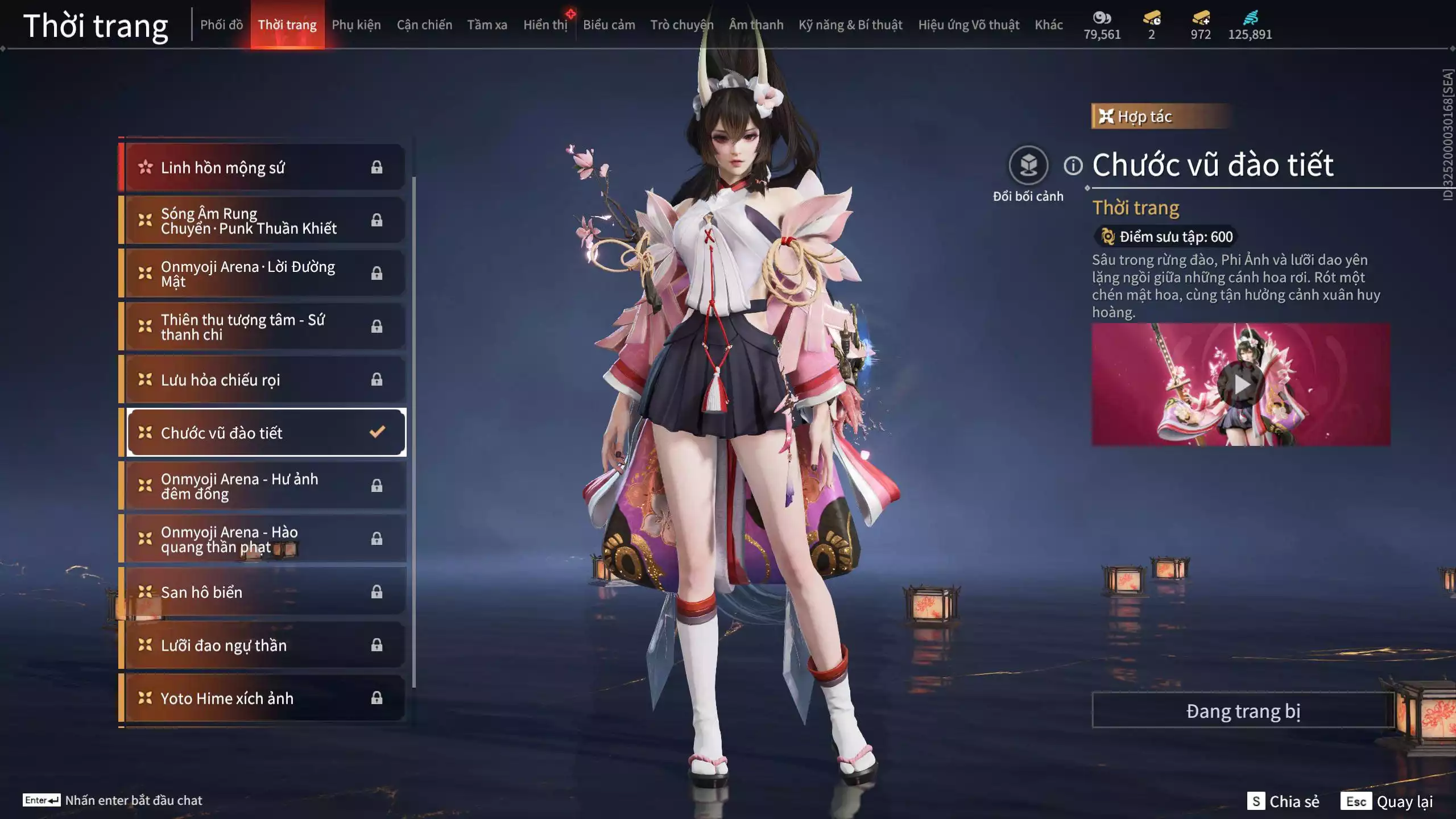 Ảnh Acc 566: 4 Vũ khí đỏ: Tinh Đế, Song Long Chầu Nguyệt, Kích Phi Tướng, Long Tước, 2 Trang phục đỏ: Hóa Thân Minh Vương, Báu Vật Biển