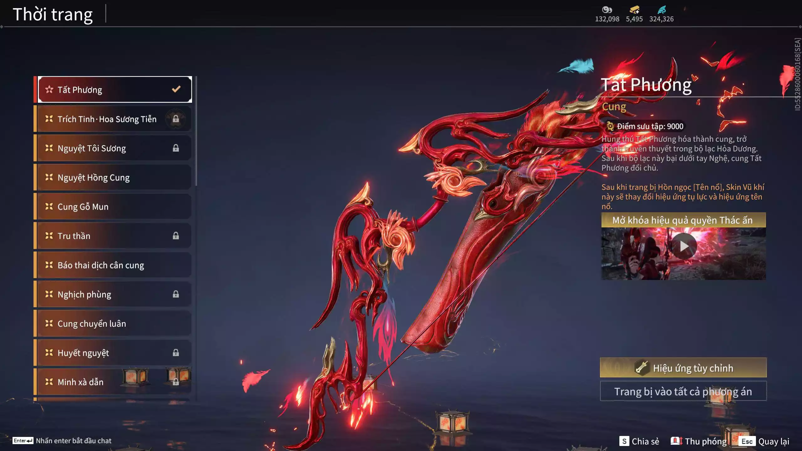 Ảnh Acc 645:***Sẵn 5K5 Vàng***8 Vũ khí đỏ, 7 Trang phục đỏ