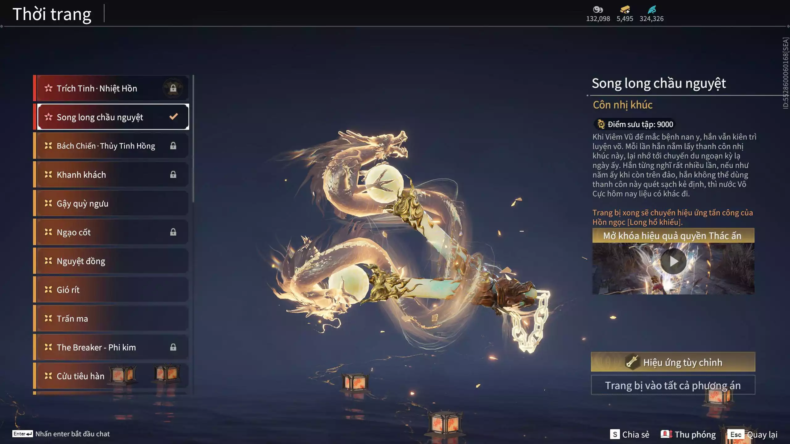 Ảnh Acc 645:***Sẵn 5K5 Vàng***8 Vũ khí đỏ, 7 Trang phục đỏ