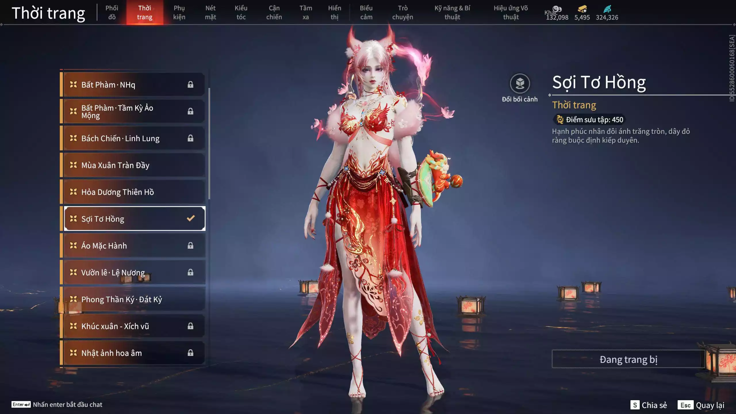 Ảnh Acc 645:***Sẵn 5K5 Vàng***8 Vũ khí đỏ, 7 Trang phục đỏ