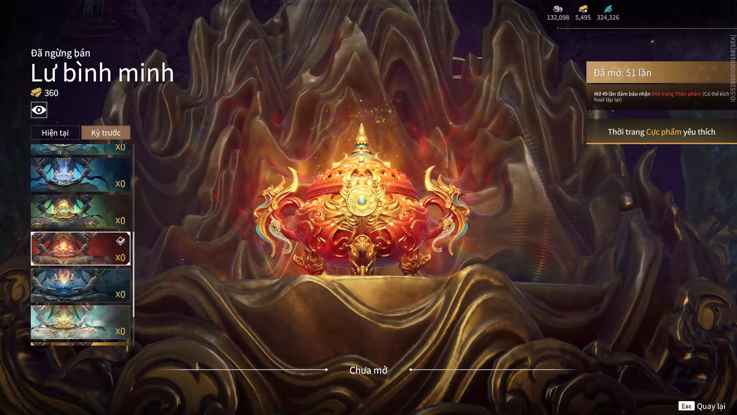 Ảnh Acc 645:***Sẵn 5K5 Vàng***8 Vũ khí đỏ, 7 Trang phục đỏ