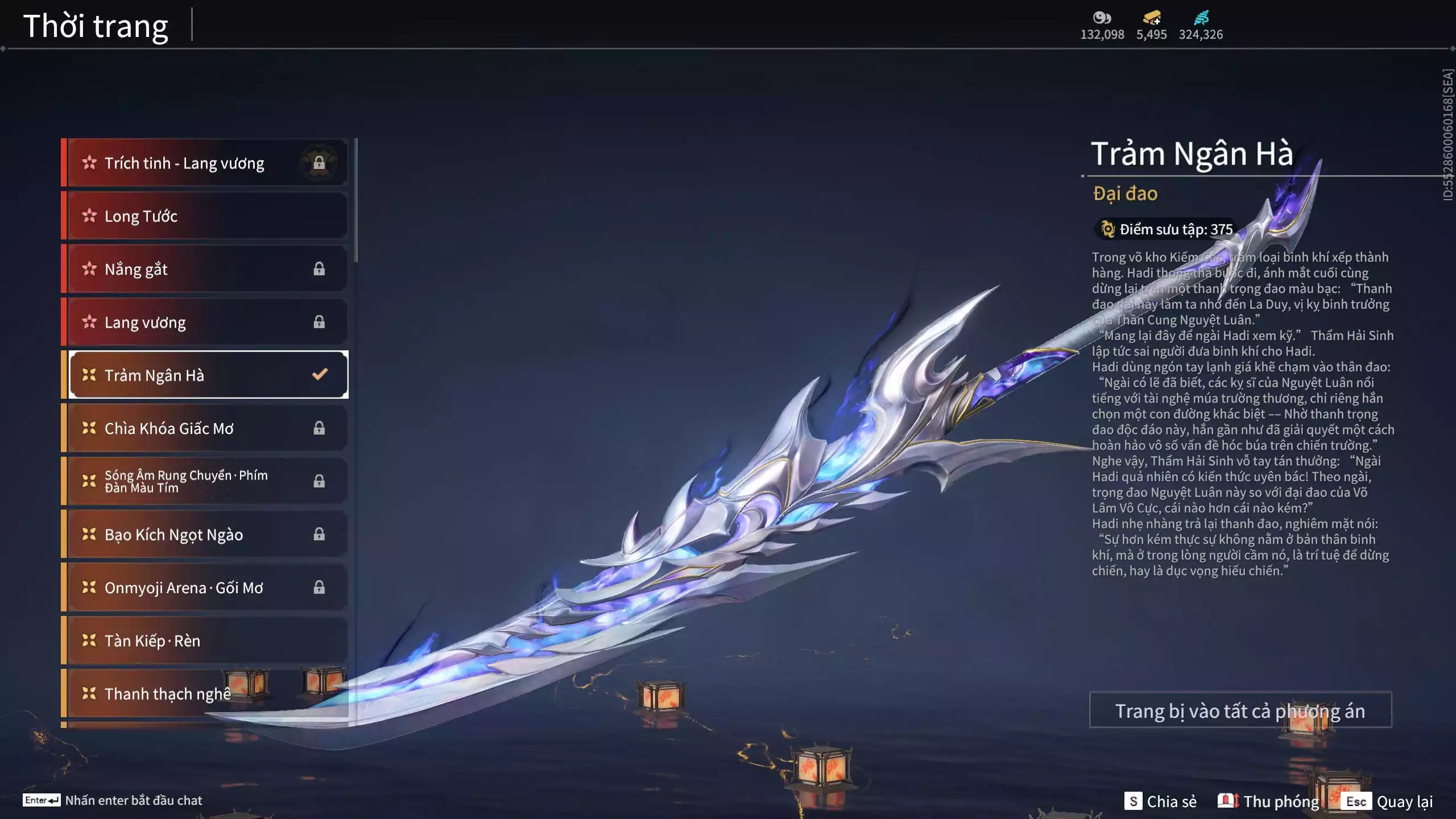 Ảnh Acc 645:***Sẵn 5K5 Vàng***8 Vũ khí đỏ, 7 Trang phục đỏ