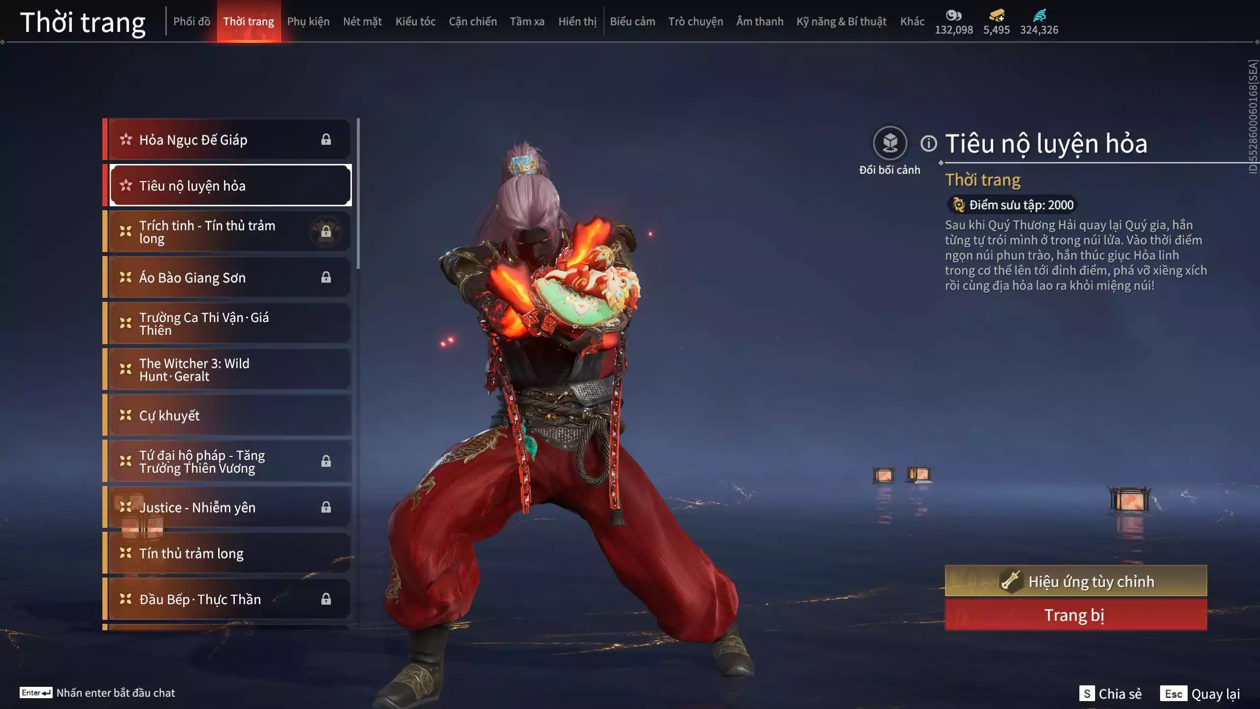 Ảnh Acc 645:***Sẵn 5K5 Vàng***8 Vũ khí đỏ, 7 Trang phục đỏ