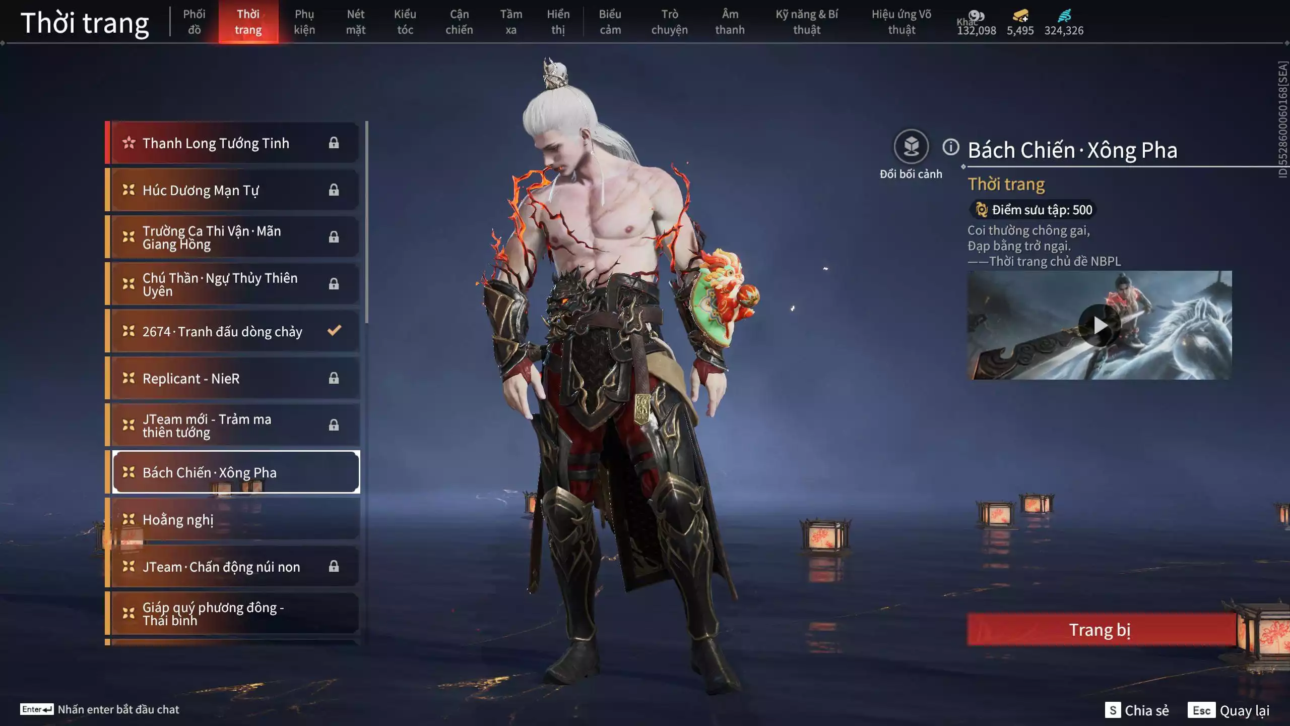 Ảnh Acc 645:***Sẵn 5K5 Vàng***8 Vũ khí đỏ, 7 Trang phục đỏ