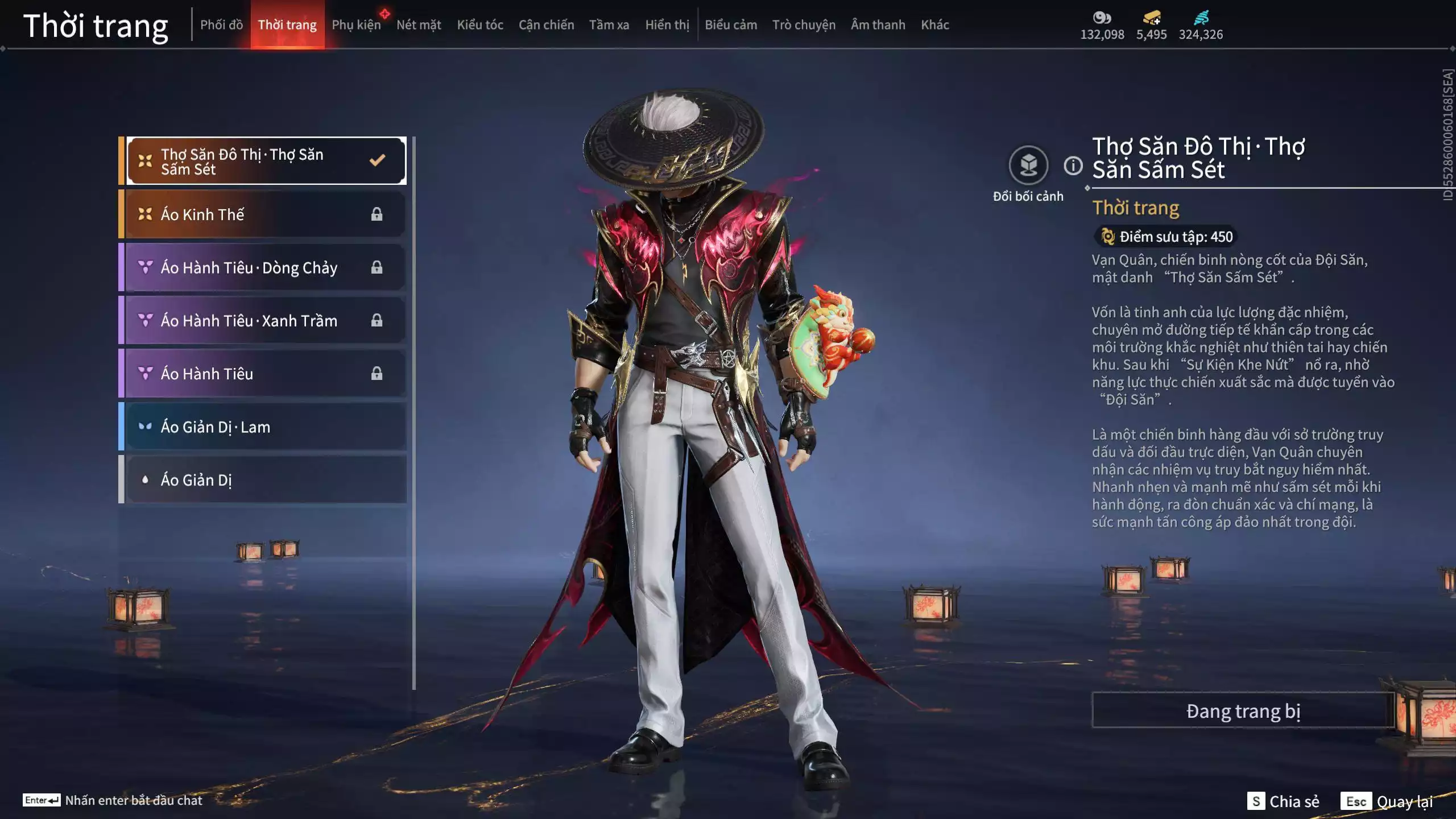 Ảnh Acc 645:***Sẵn 5K5 Vàng***8 Vũ khí đỏ, 7 Trang phục đỏ