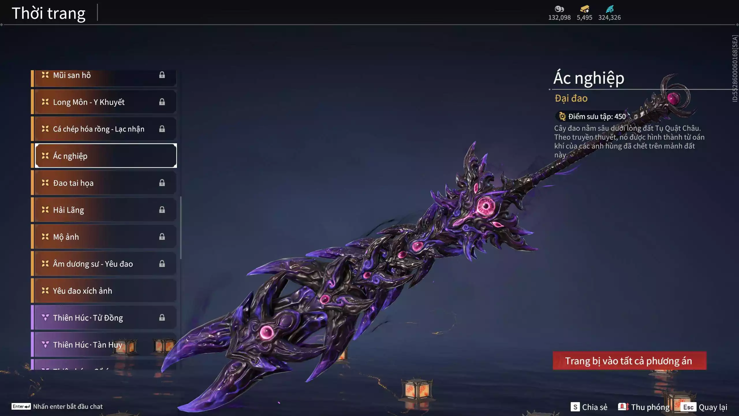 Ảnh Acc 645:***Sẵn 5K5 Vàng***8 Vũ khí đỏ, 7 Trang phục đỏ