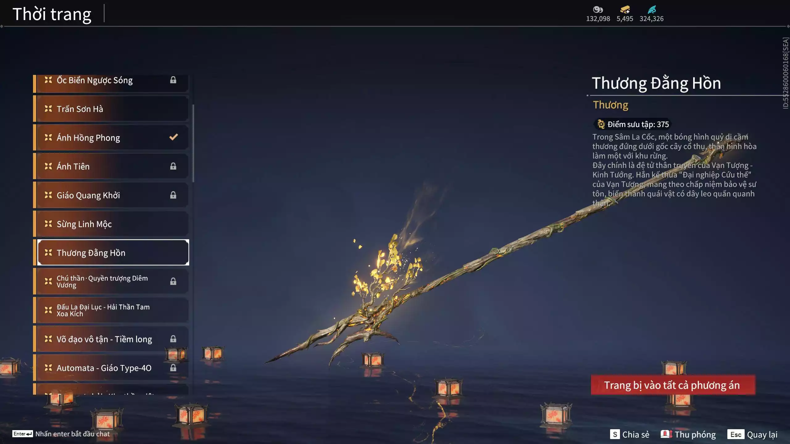 Ảnh Acc 645:***Sẵn 5K5 Vàng***8 Vũ khí đỏ, 7 Trang phục đỏ